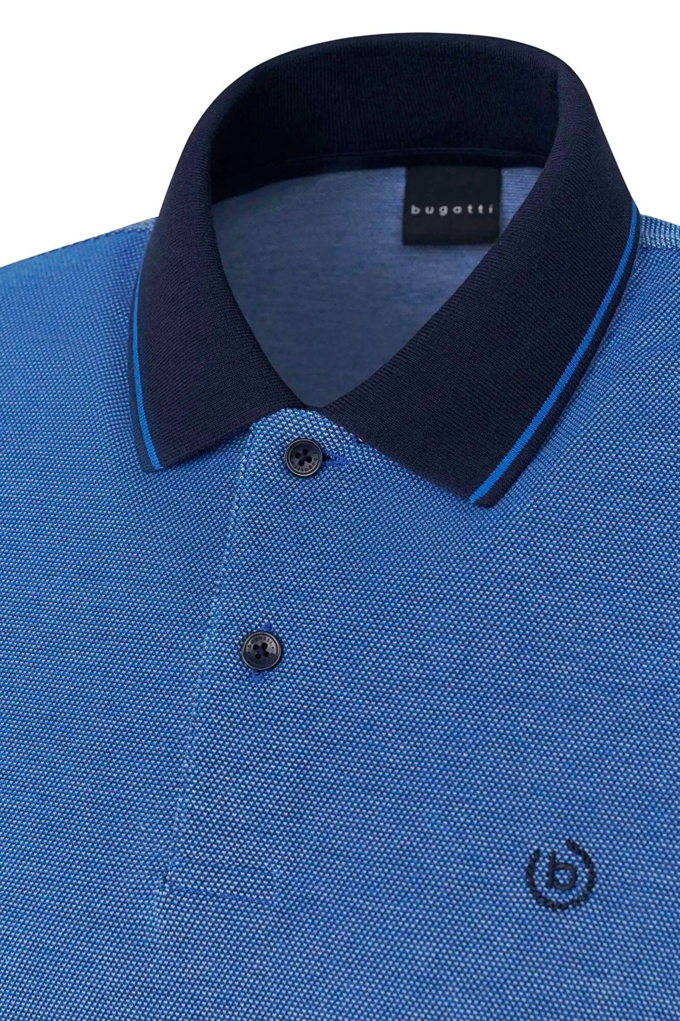 Polo Shirt with Tipping Detail - Blue Grey - Image 2