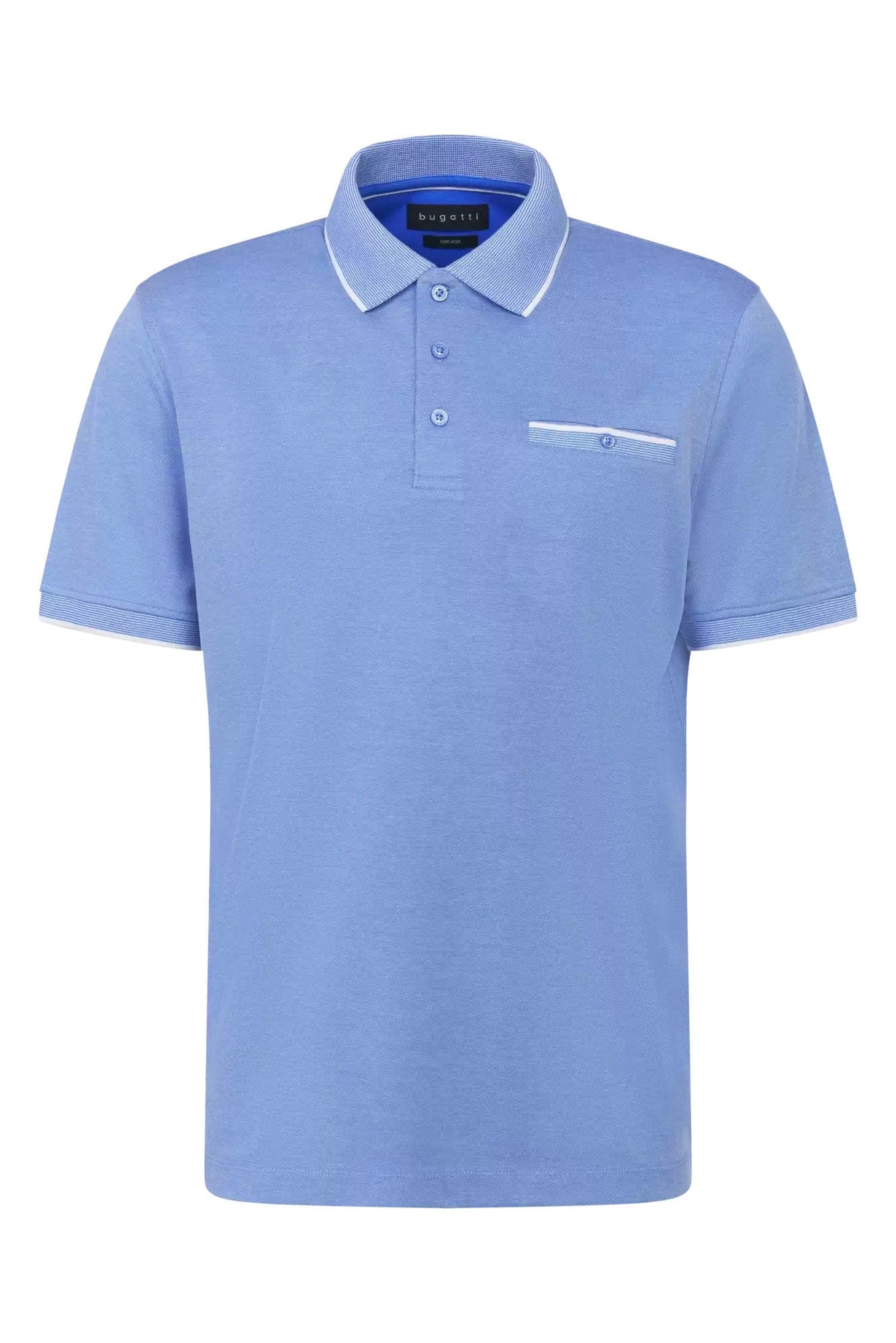 Polo Shirt with Tipping Detail - Blue Grey