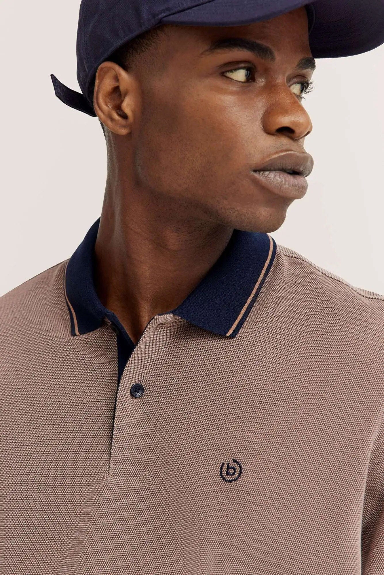 Polo Shirt with Tipping Detail - Taupe - Image 4