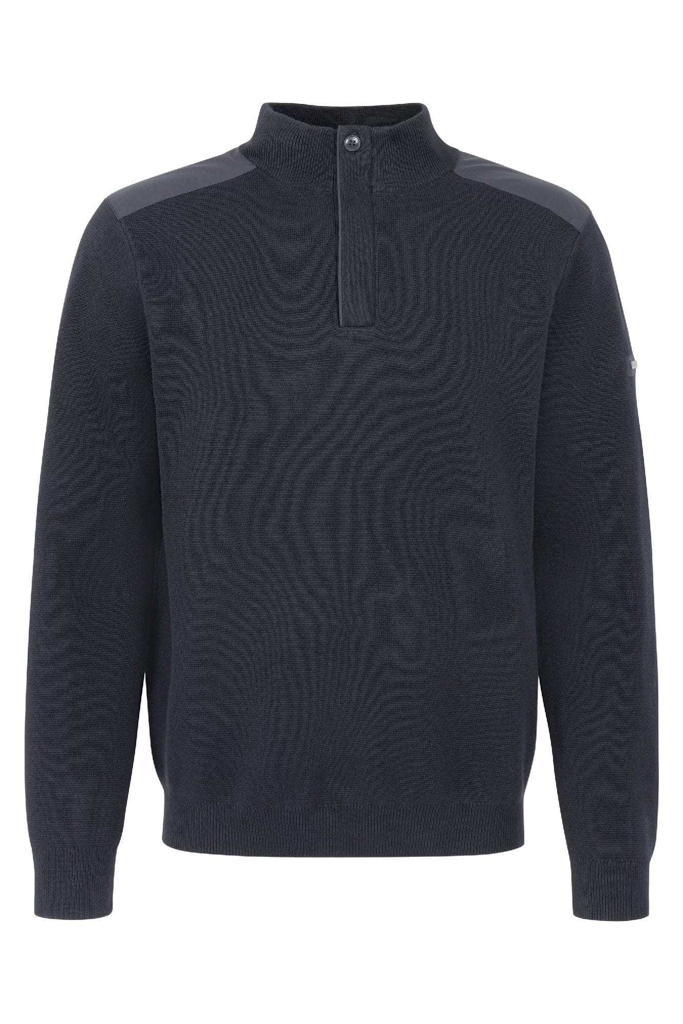 Quarter Zip Heavy Knit Jumper - Navy