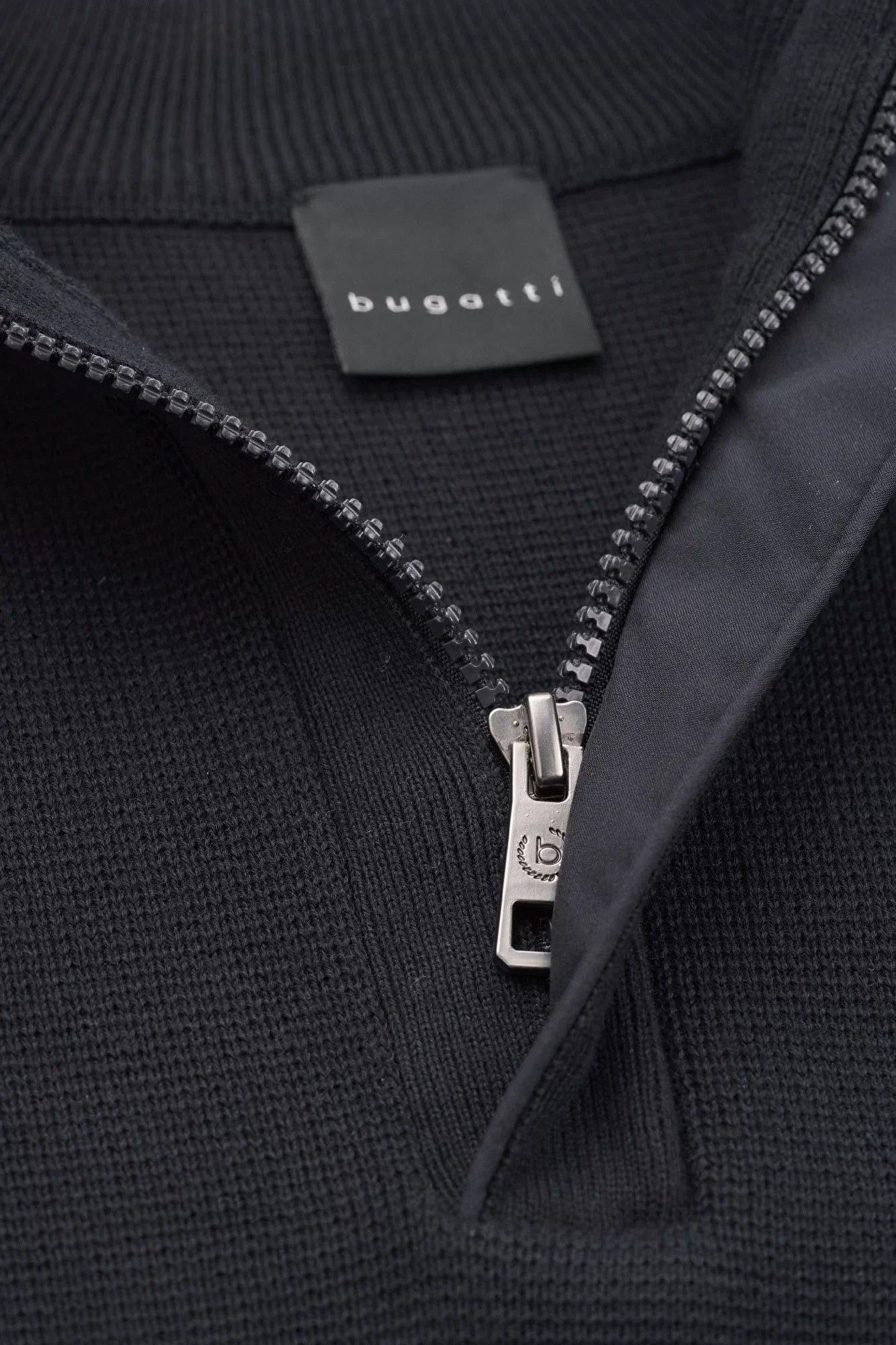 Quarter Zip Heavy Knit Jumper - Navy - Image 2