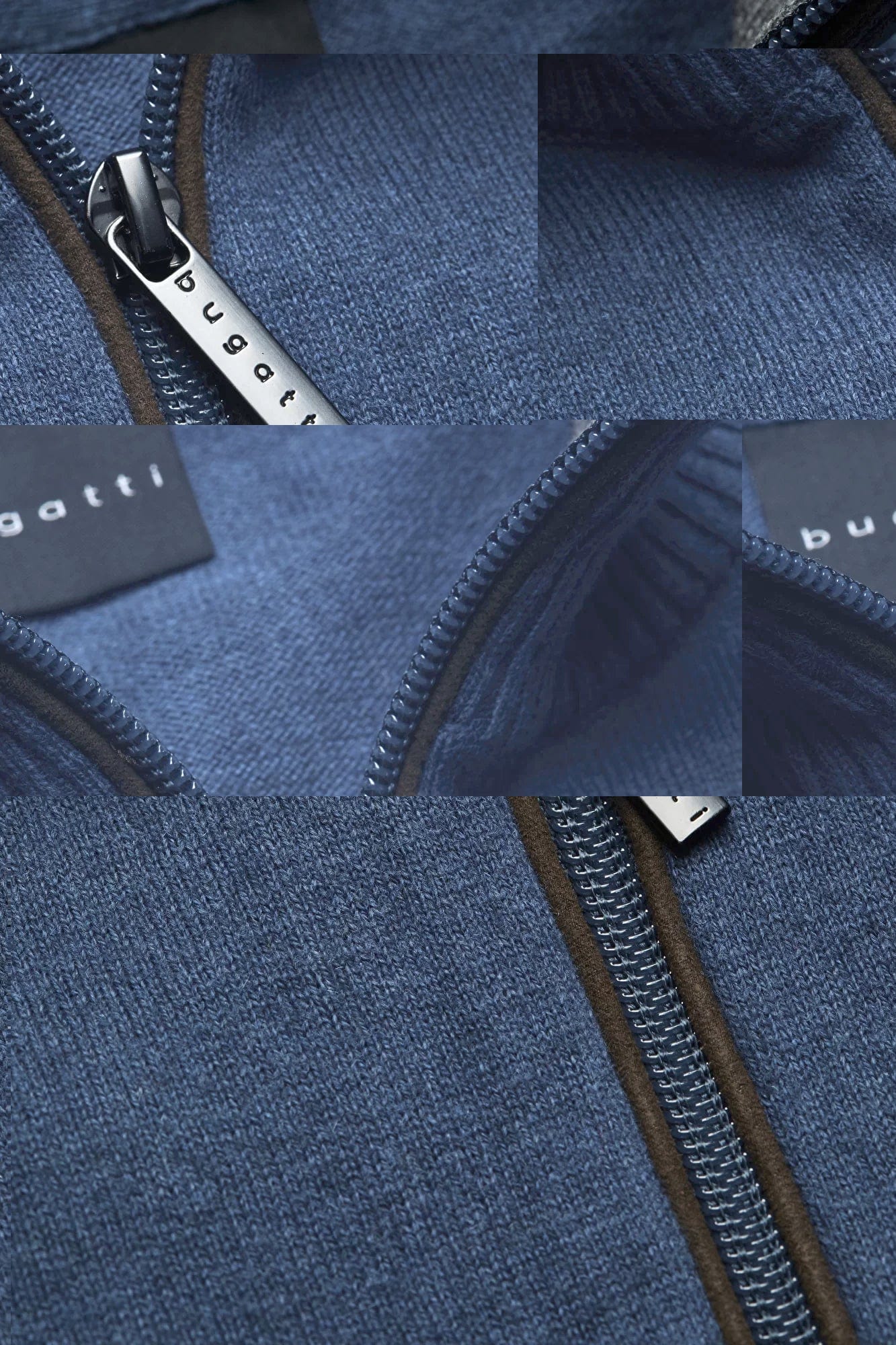 Quarter Zip Knit Jumper - Marine - Image 2