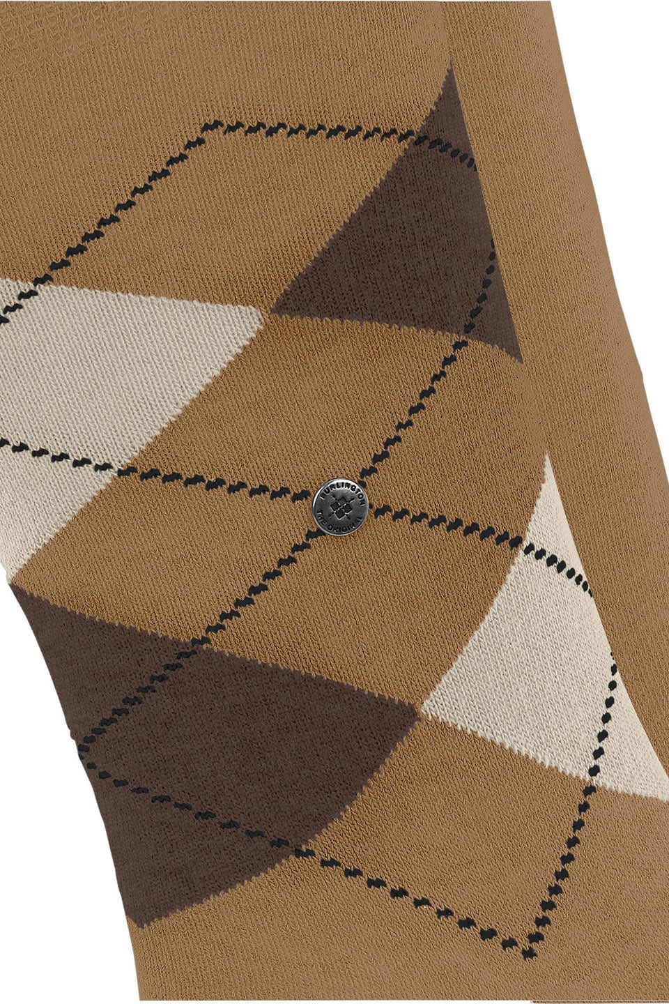 Everyday Argyle/Plain 2 Pack Socks - Brown Sugar - Image 5