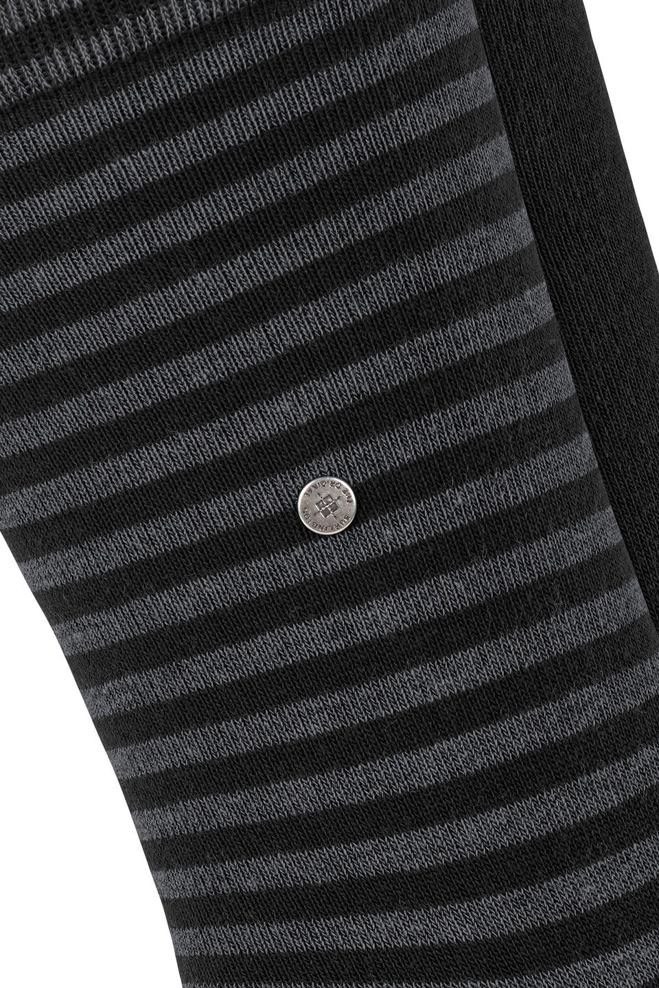 Everyday Stripe/Plain 2 Pack Socks - Black - Image 5