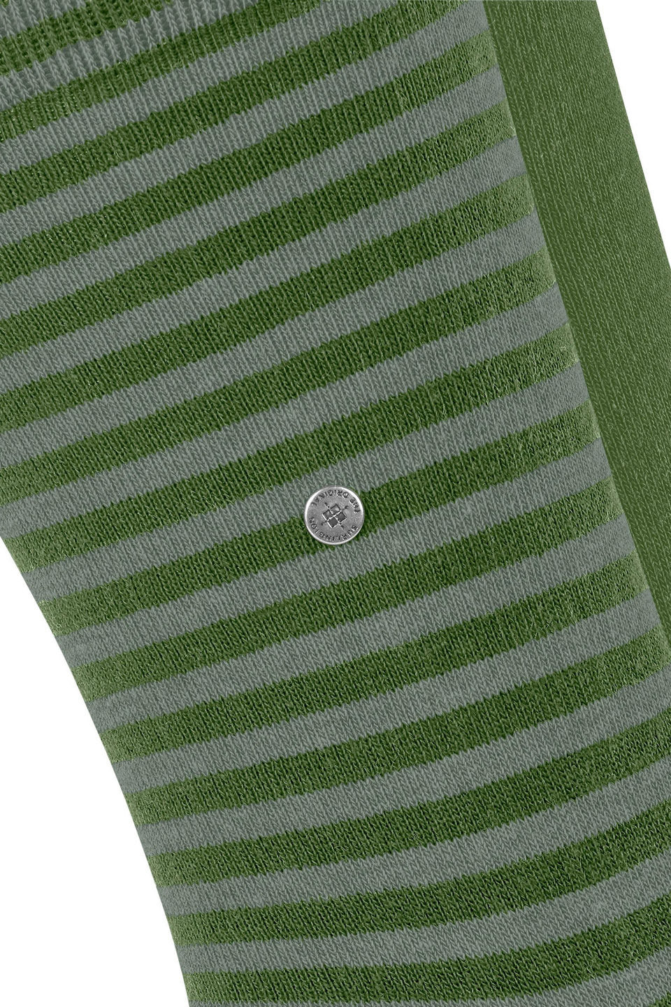 Everyday Stripe/Plain 2 Pack Socks - Fir Green - Image 5