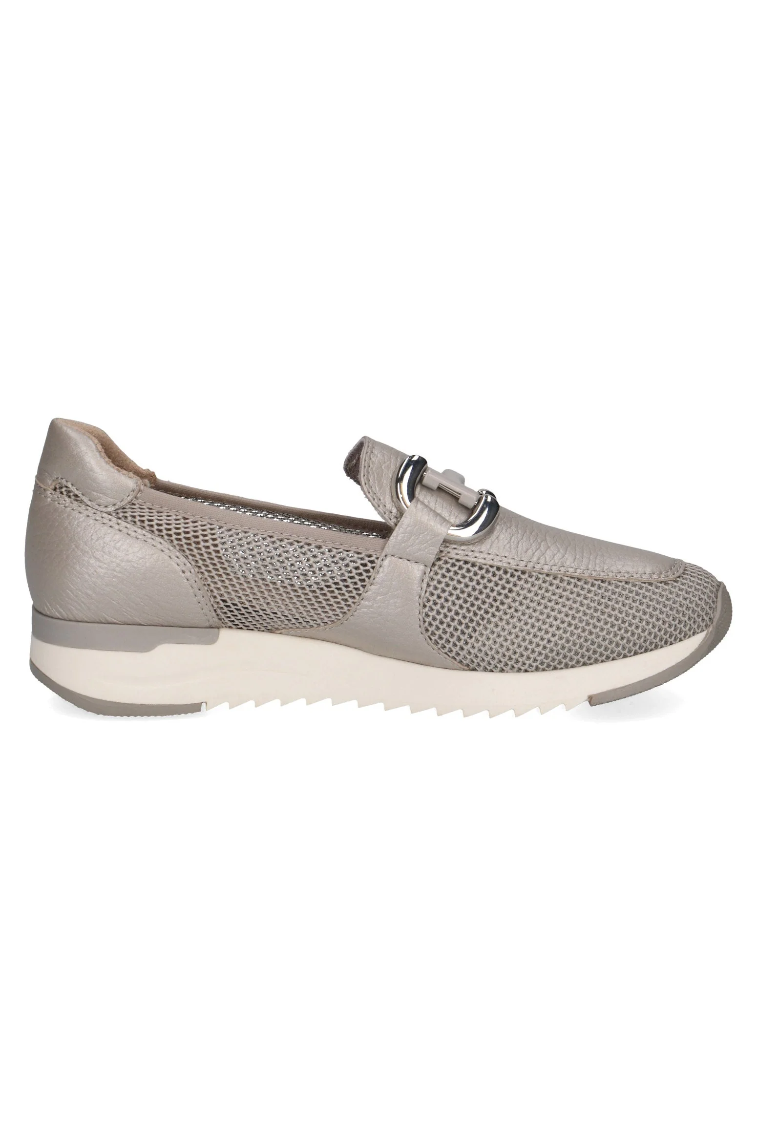 Flatform Buckle Detail Woven Loafers - Grey Comb - Image 2