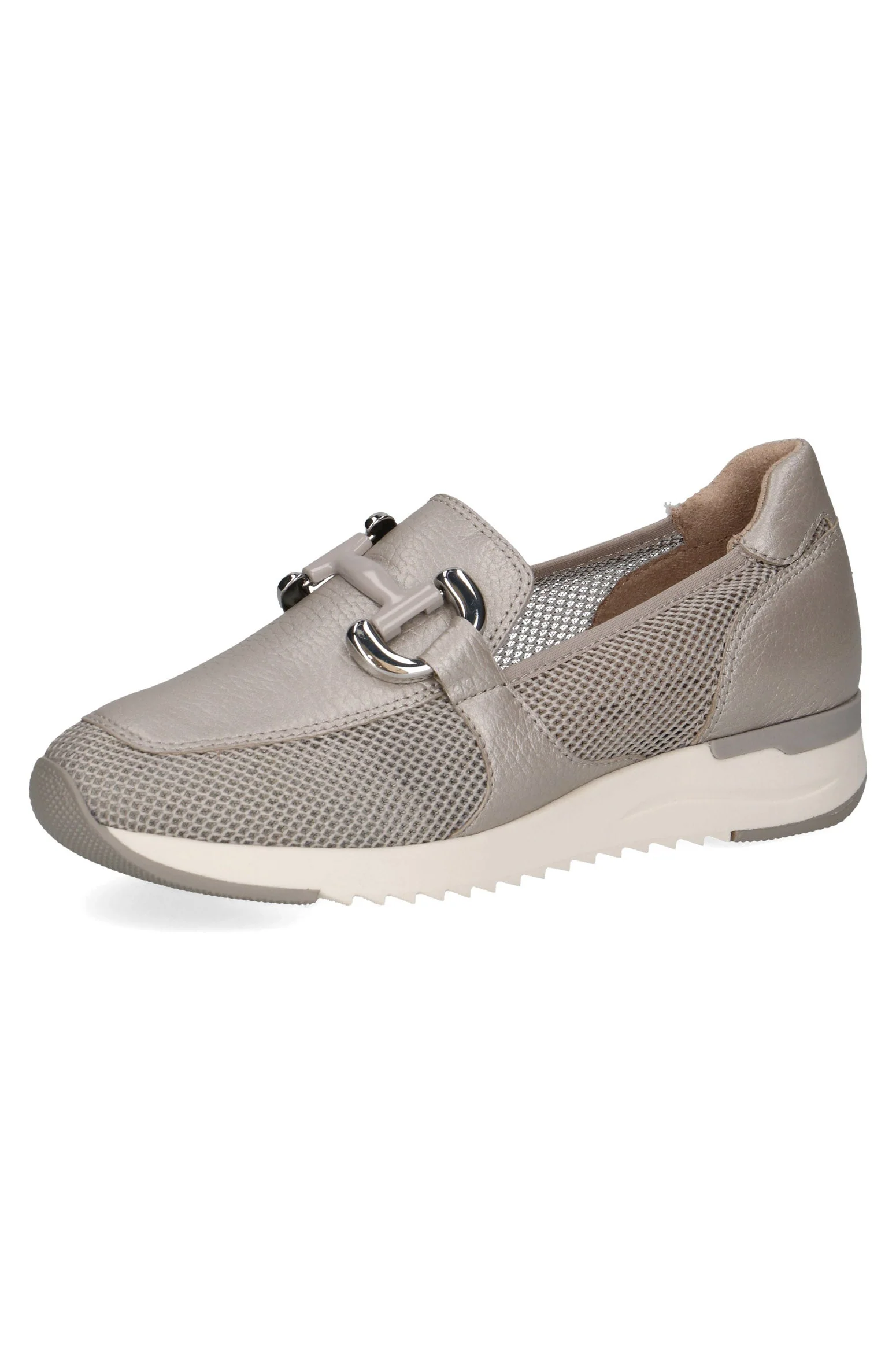 Flatform Buckle Detail Woven Loafers - Grey Comb - Image 3