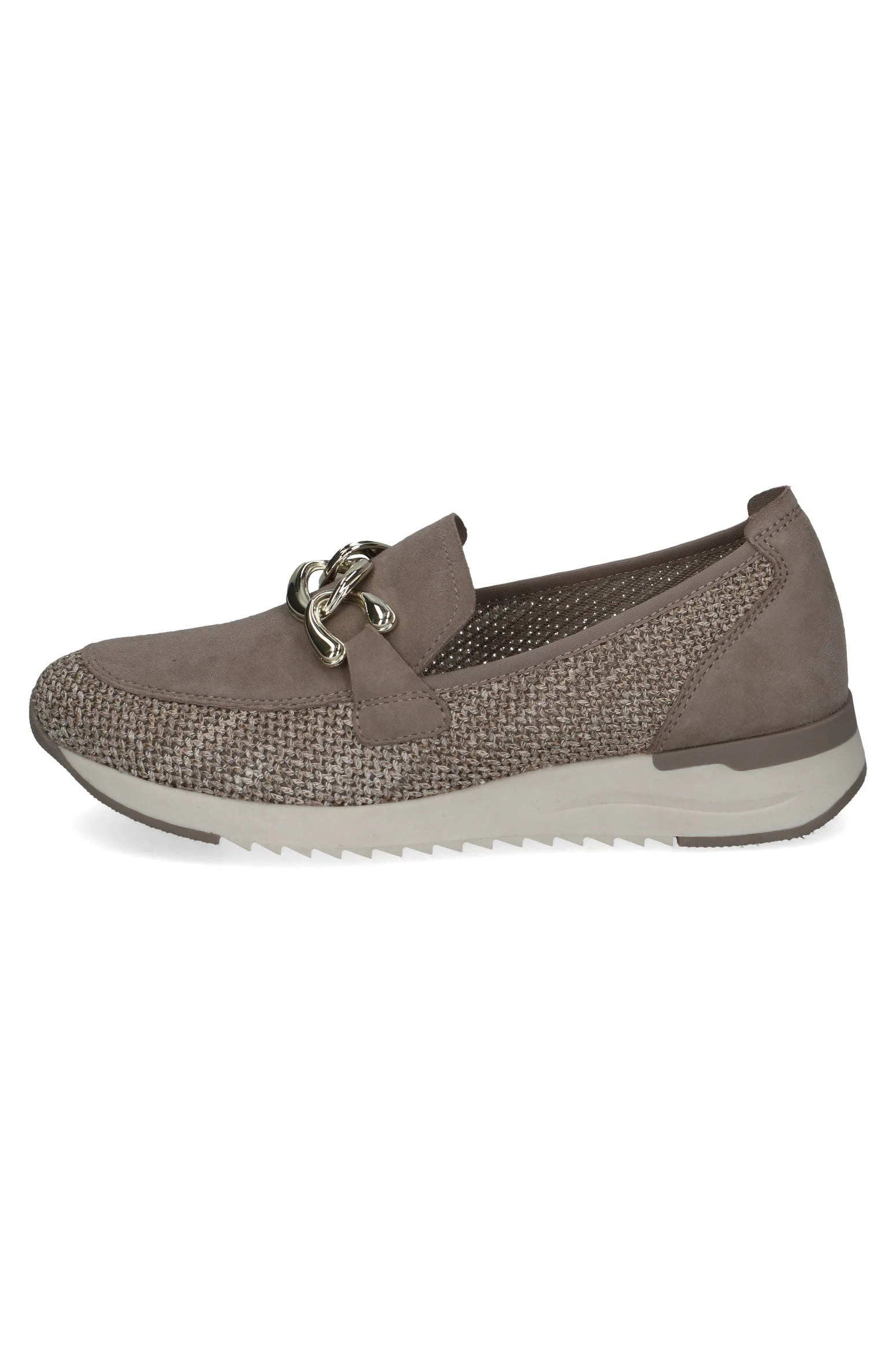 Flatform Buckle Detail Woven Loafers - Mud Comb