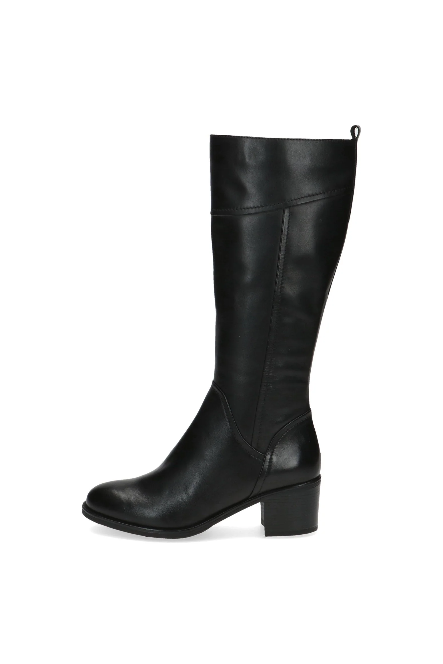 Knee High Leather Boots - Black Nappa