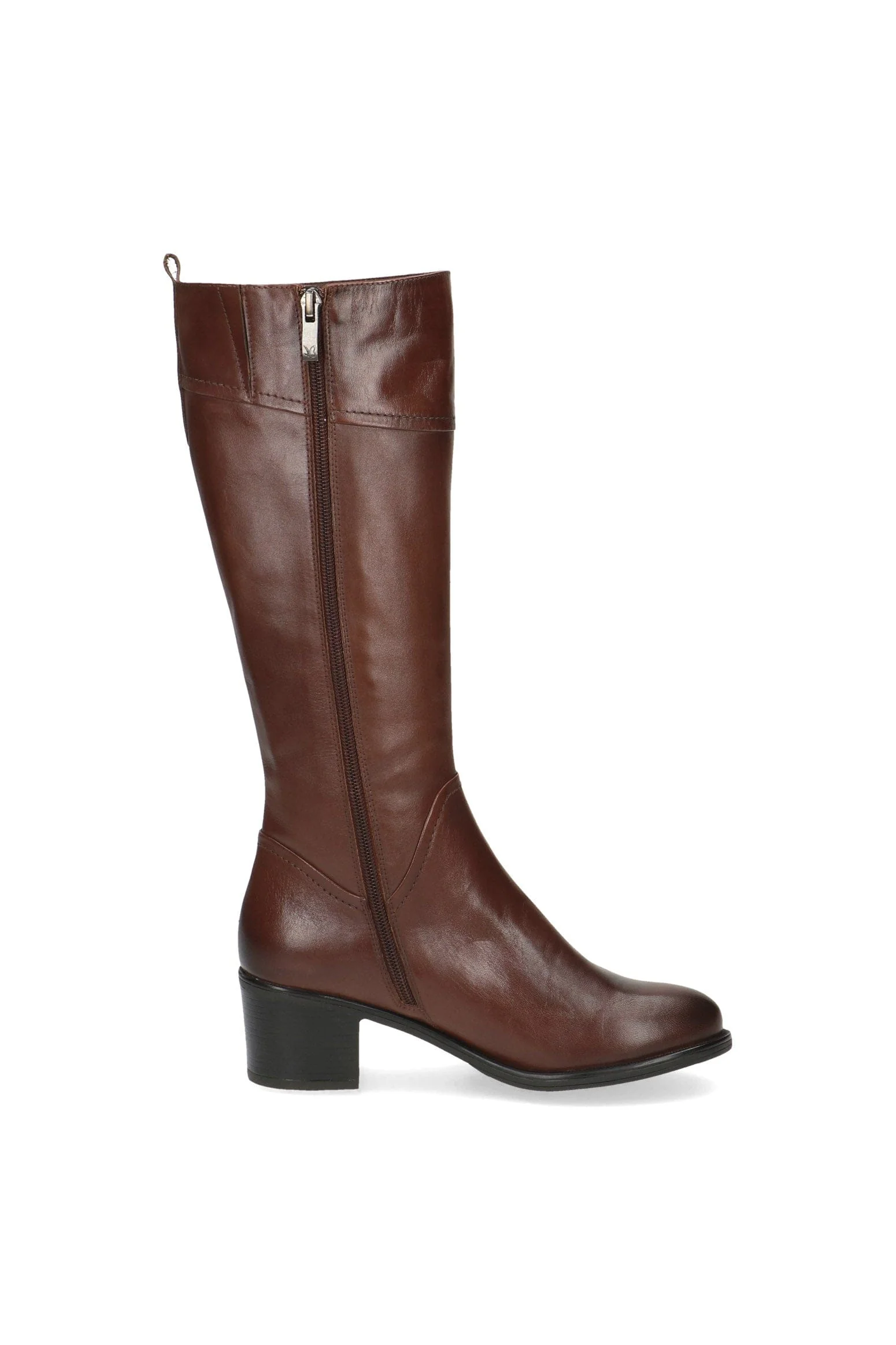 Knee High Leather Boots - Cognac Nappa - Image 2