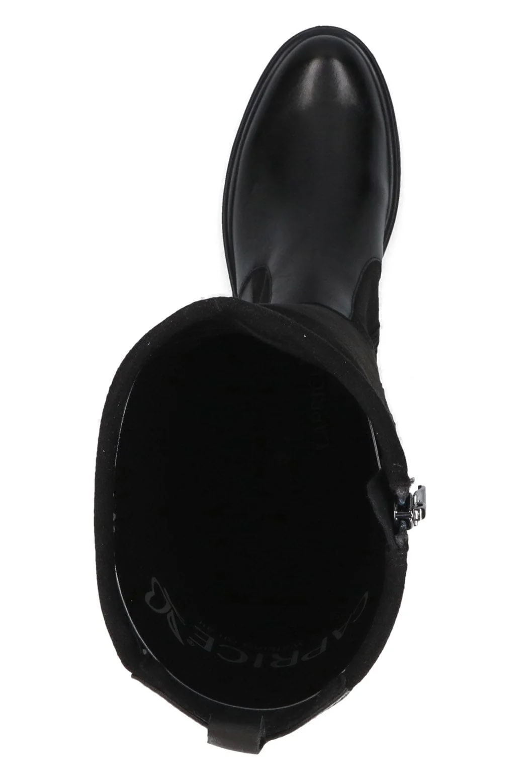 Leather and Stretch Suede Effect Knee High Boots - Black - Image 7