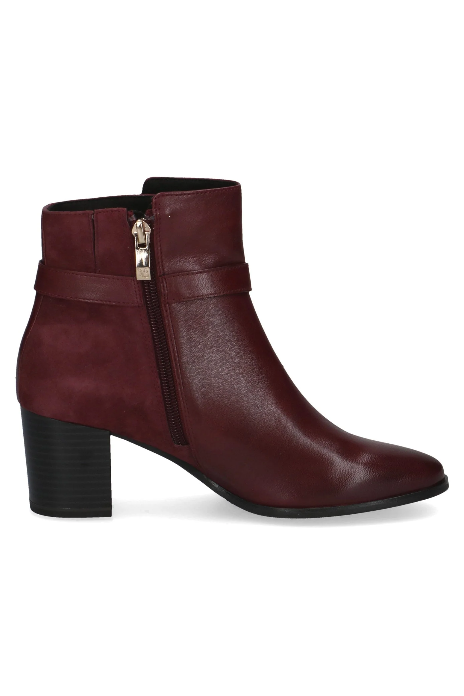 Leather Antishock Block Heel Boots - Bordeaux Comb - Image 2