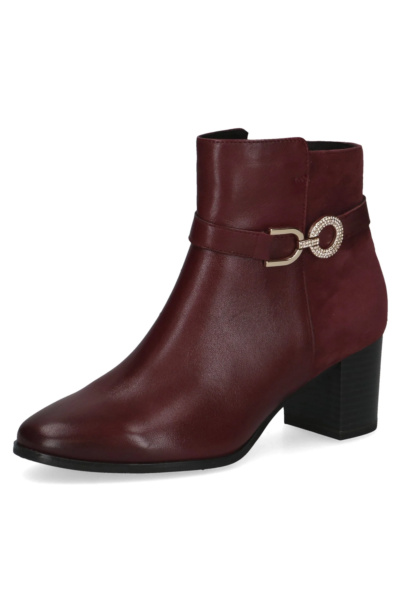 Leather Antishock Block Heel Boots - Bordeaux Comb - Image 3