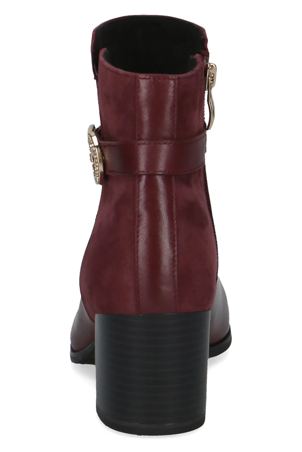 Leather Antishock Block Heel Boots - Bordeaux Comb - Image 4