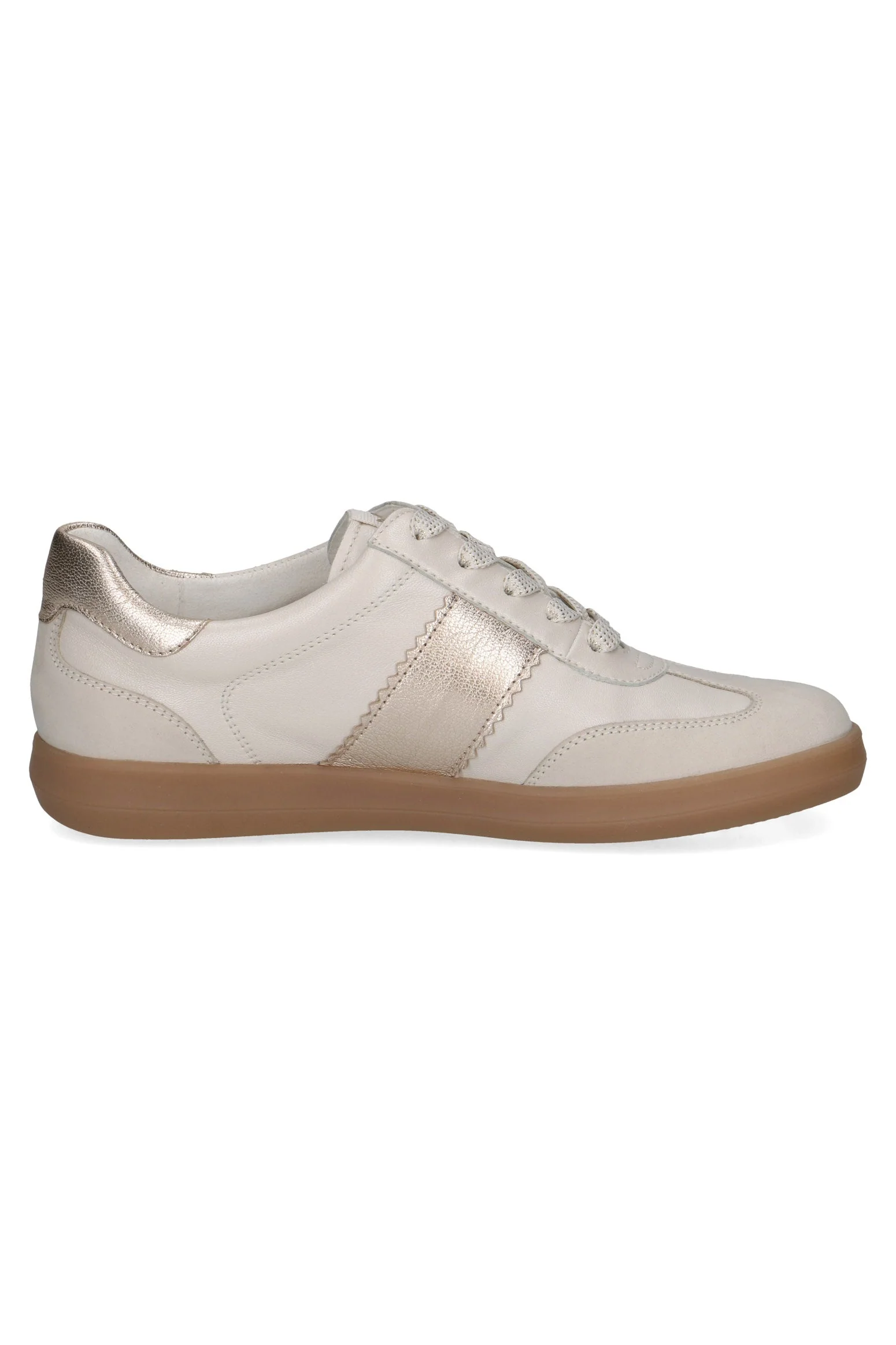 Leather Contrast Trainers - Snow Comb - Image 2