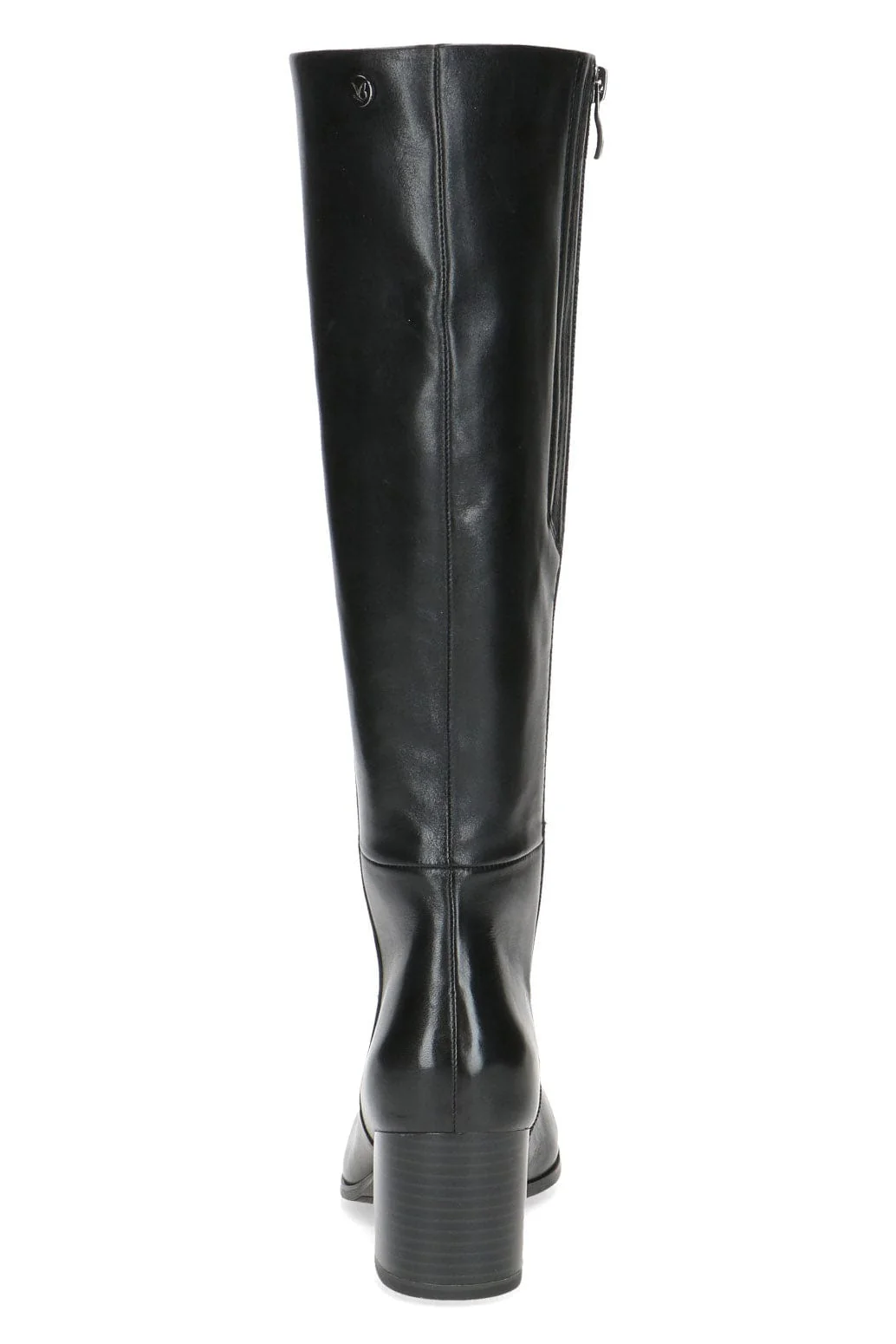 Leather Knee High Block Heel Boots - Black Nappa - Image 4
