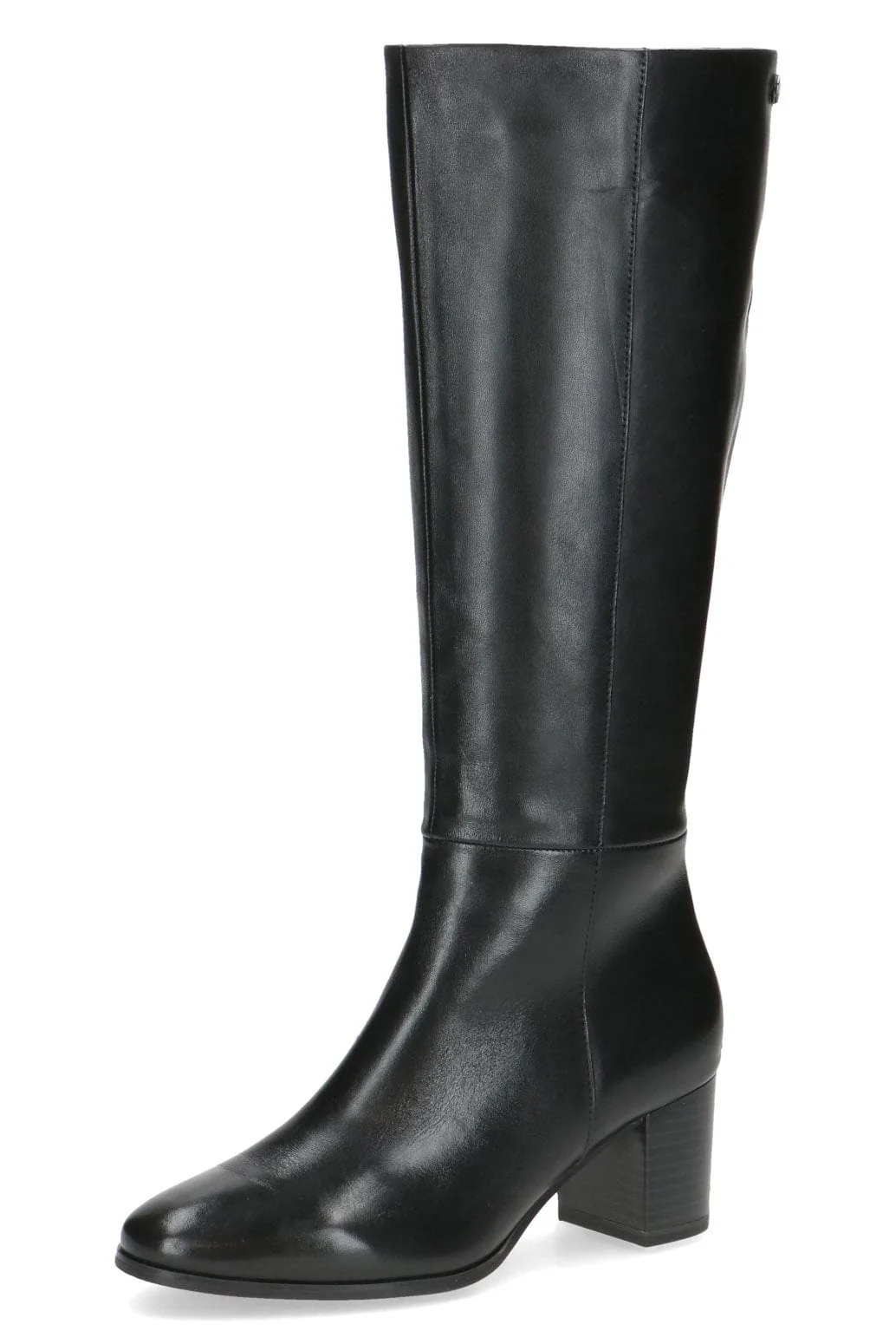 Leather Knee High Block Heel Boots - Black Nappa - Image 5