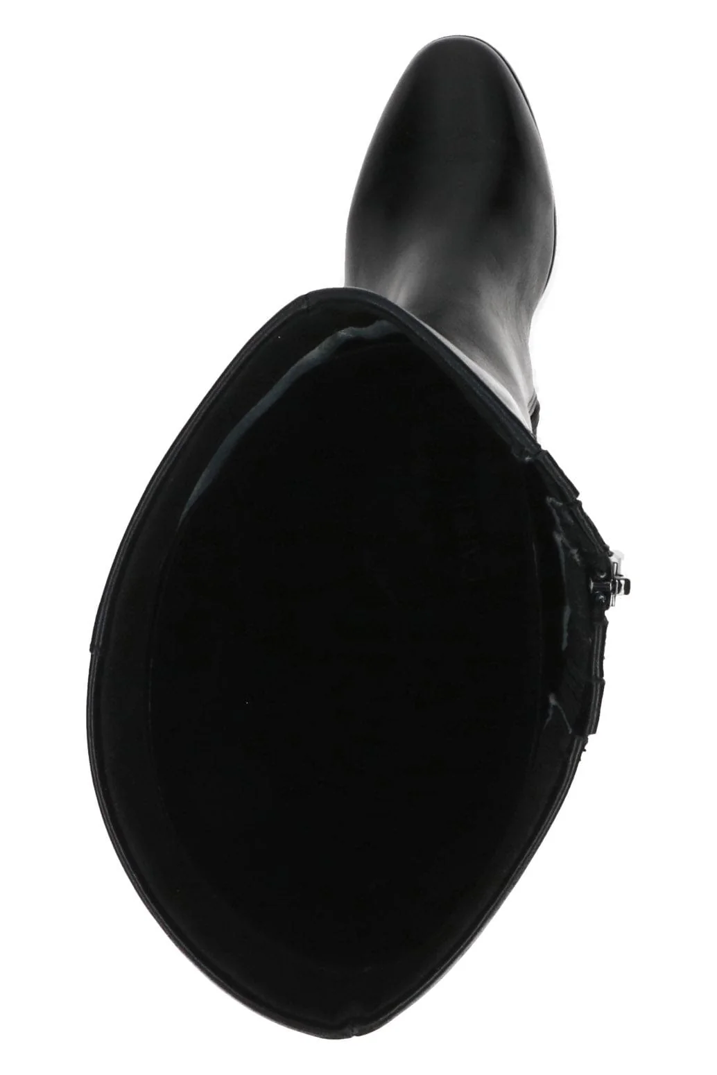 Leather Knee High Block Heel Boots - Black Nappa - Image 6