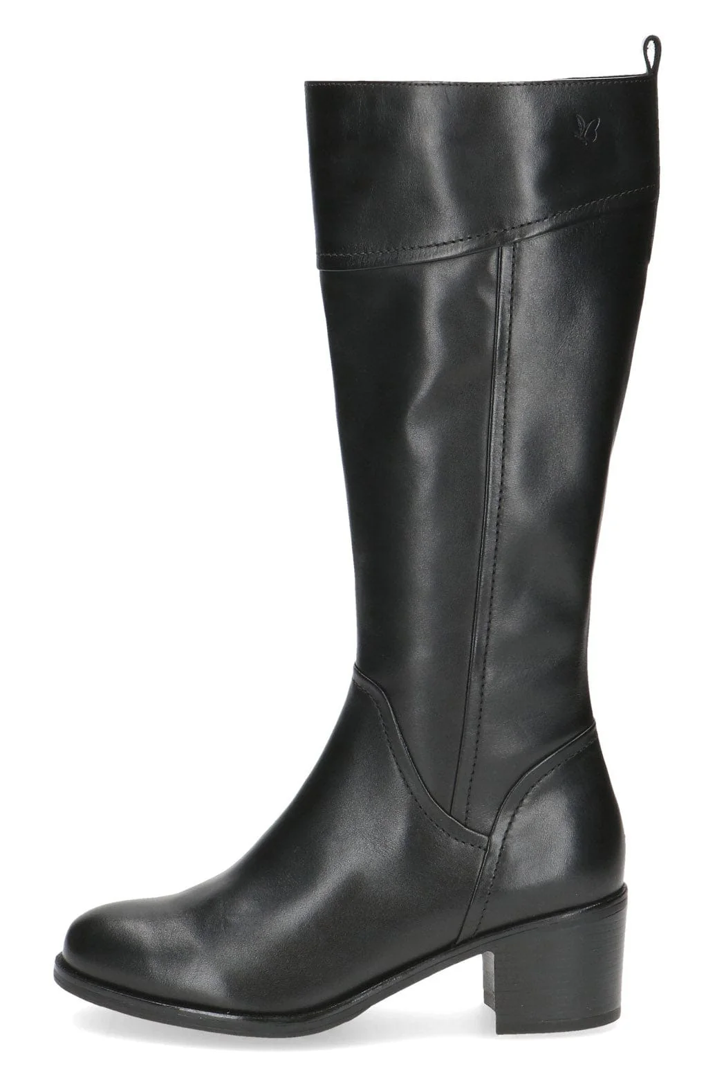Leather Knee High Boots - Black Nappa