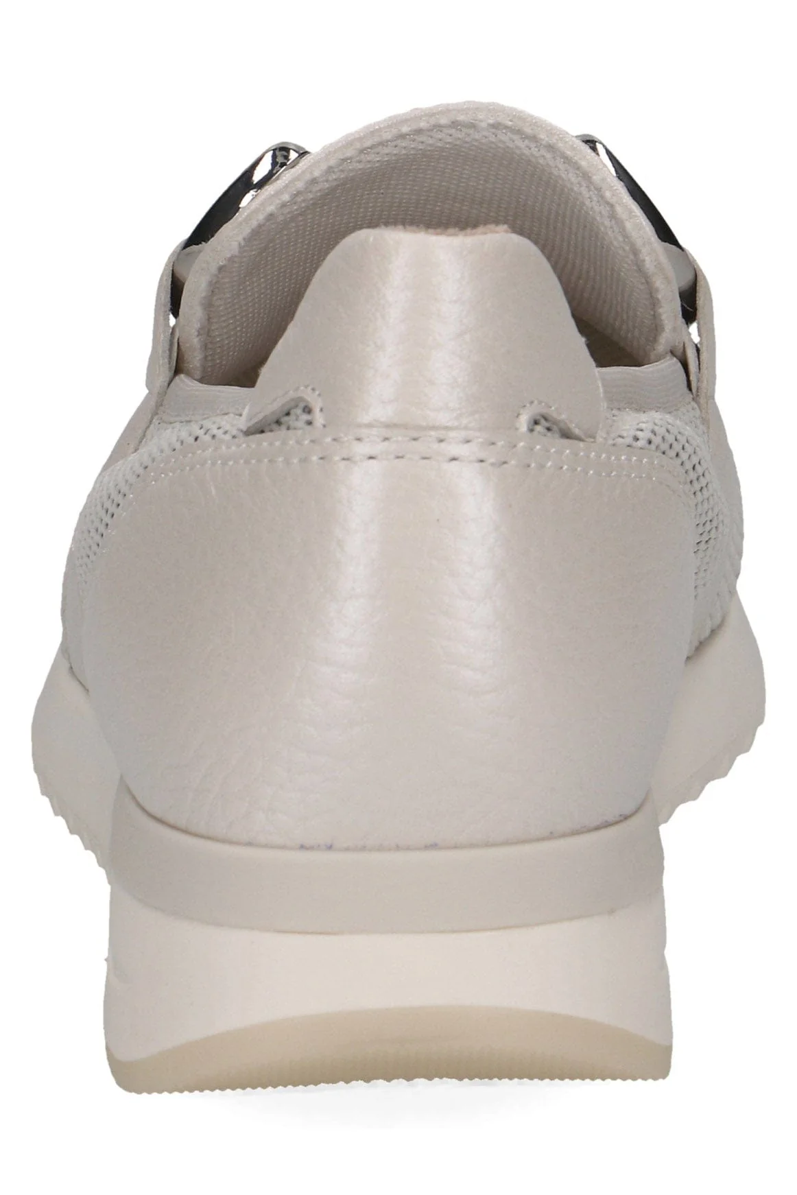Leather Mesh Detail Slip-On Loafers - Pearl Comb - Image 5