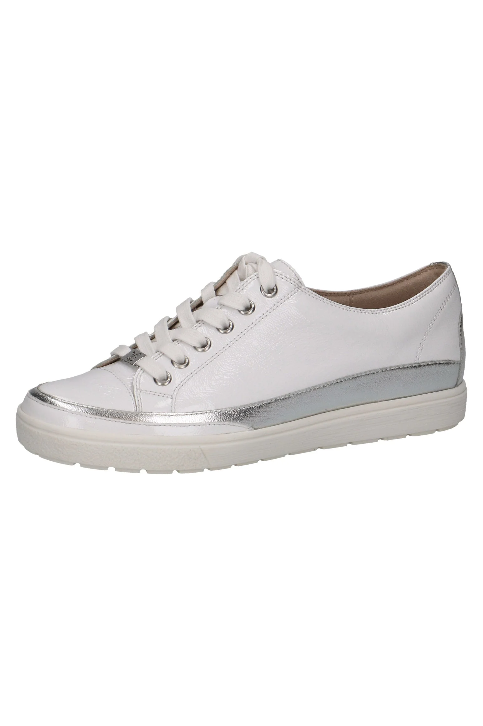 Leather Metallic Contrast Trainers - White Comb - Image 3