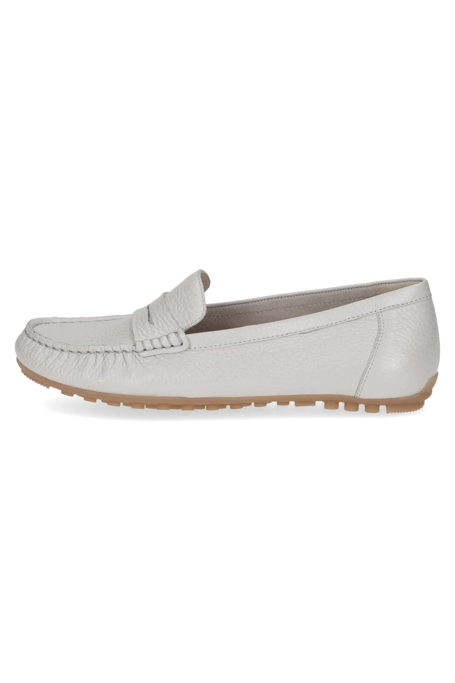 Leather Moccasin Shoes - Pearl