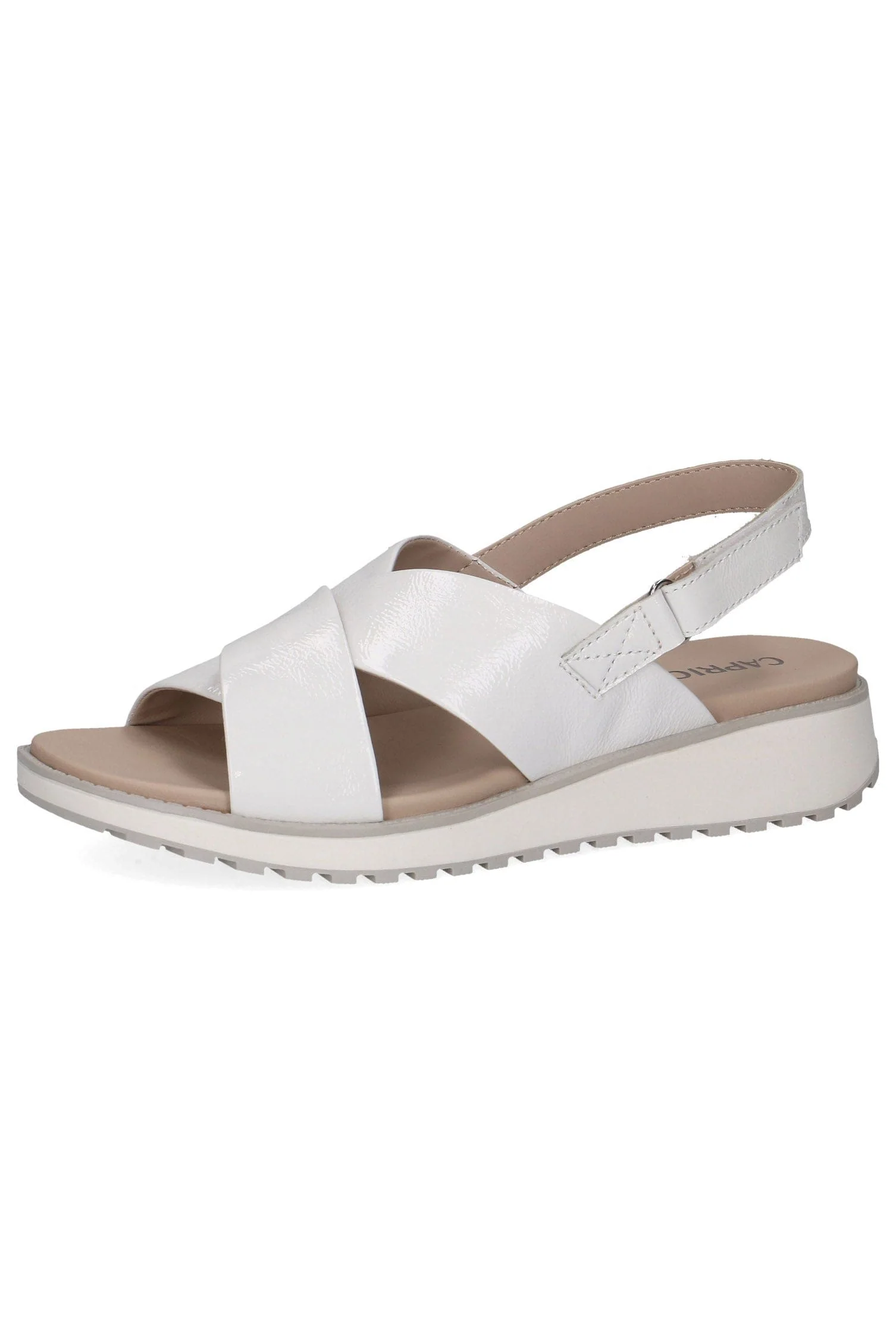 Leather Sling Back Sandals - White Naplak - Image 3