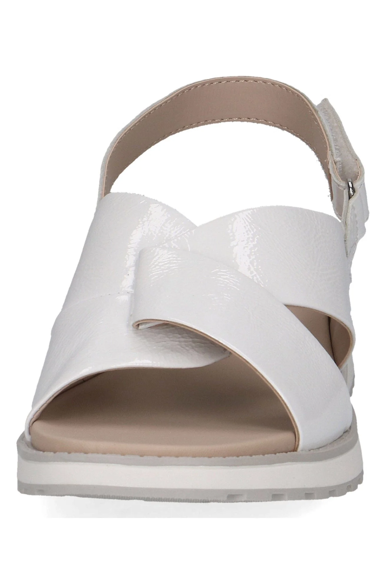 Leather Sling Back Sandals - White Naplak - Image 4
