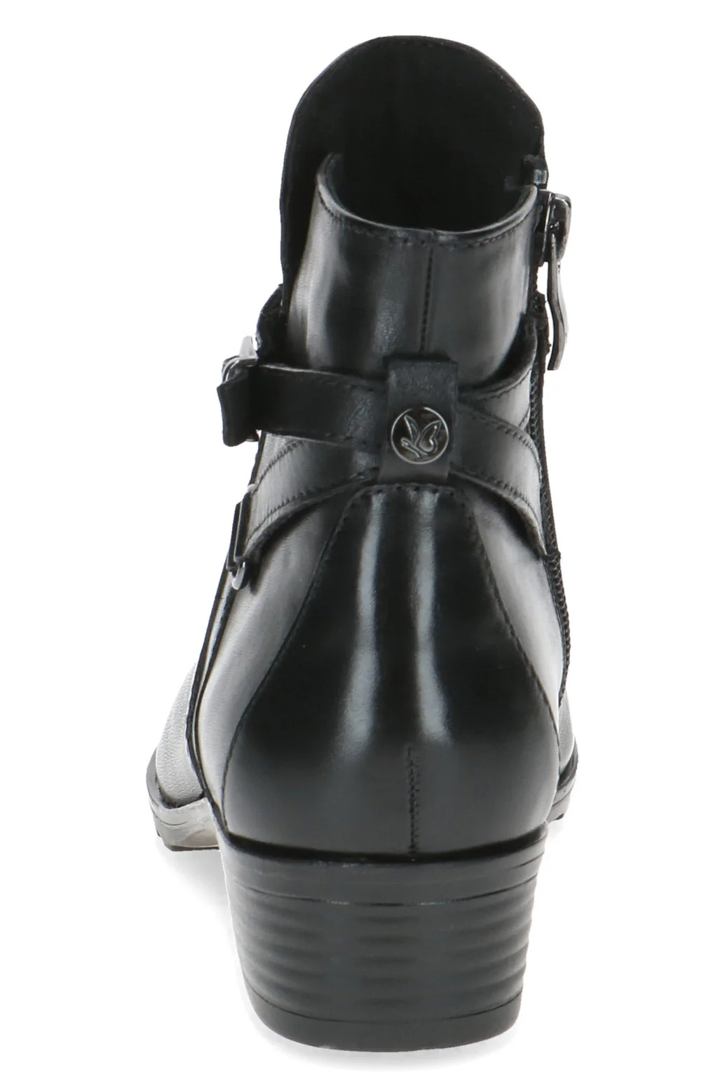 Leather Strap Detail Ankle Boots - Black Nappa - Image 6