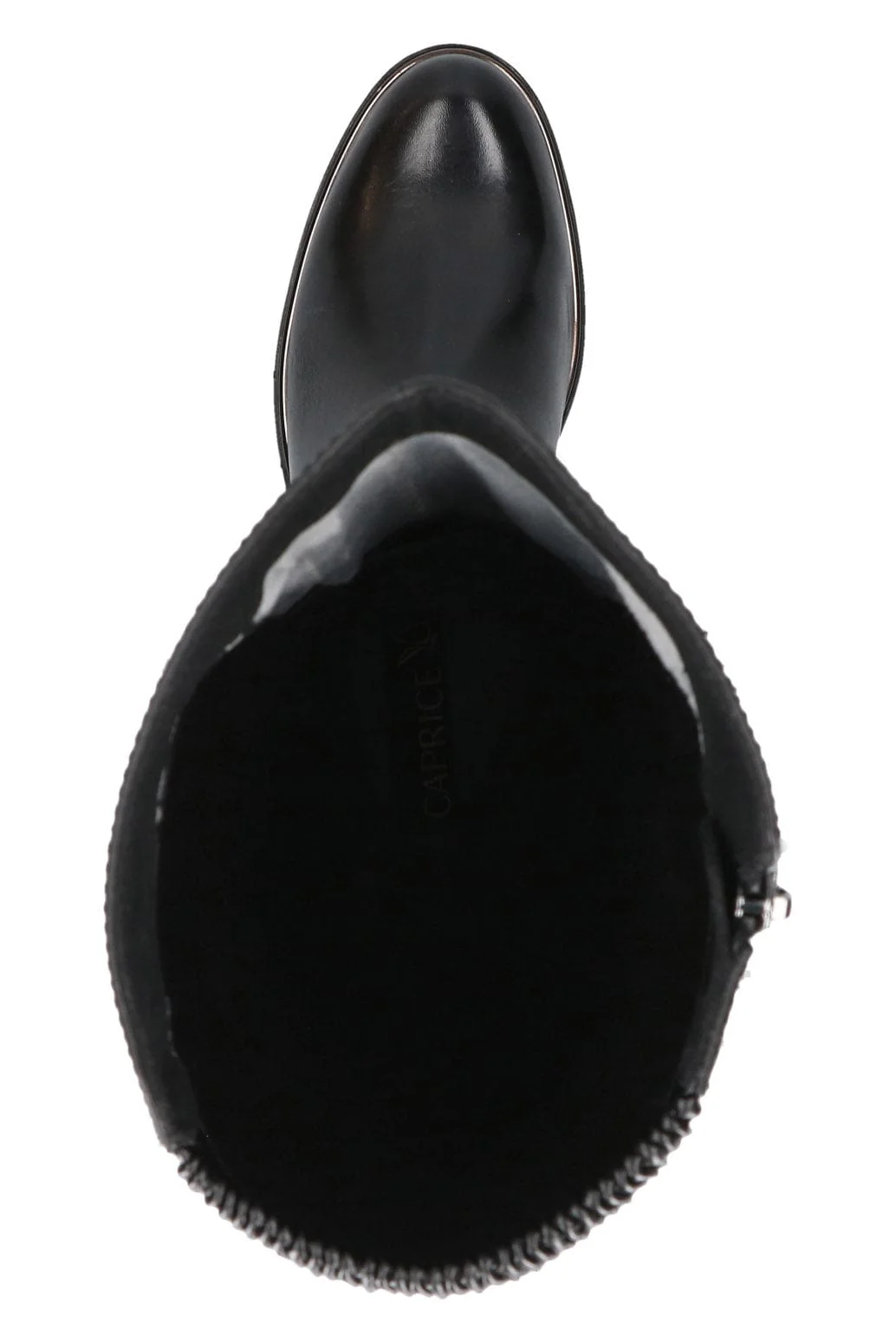 Leather Stretch Back Knee Boots - Black Comb - Image 5
