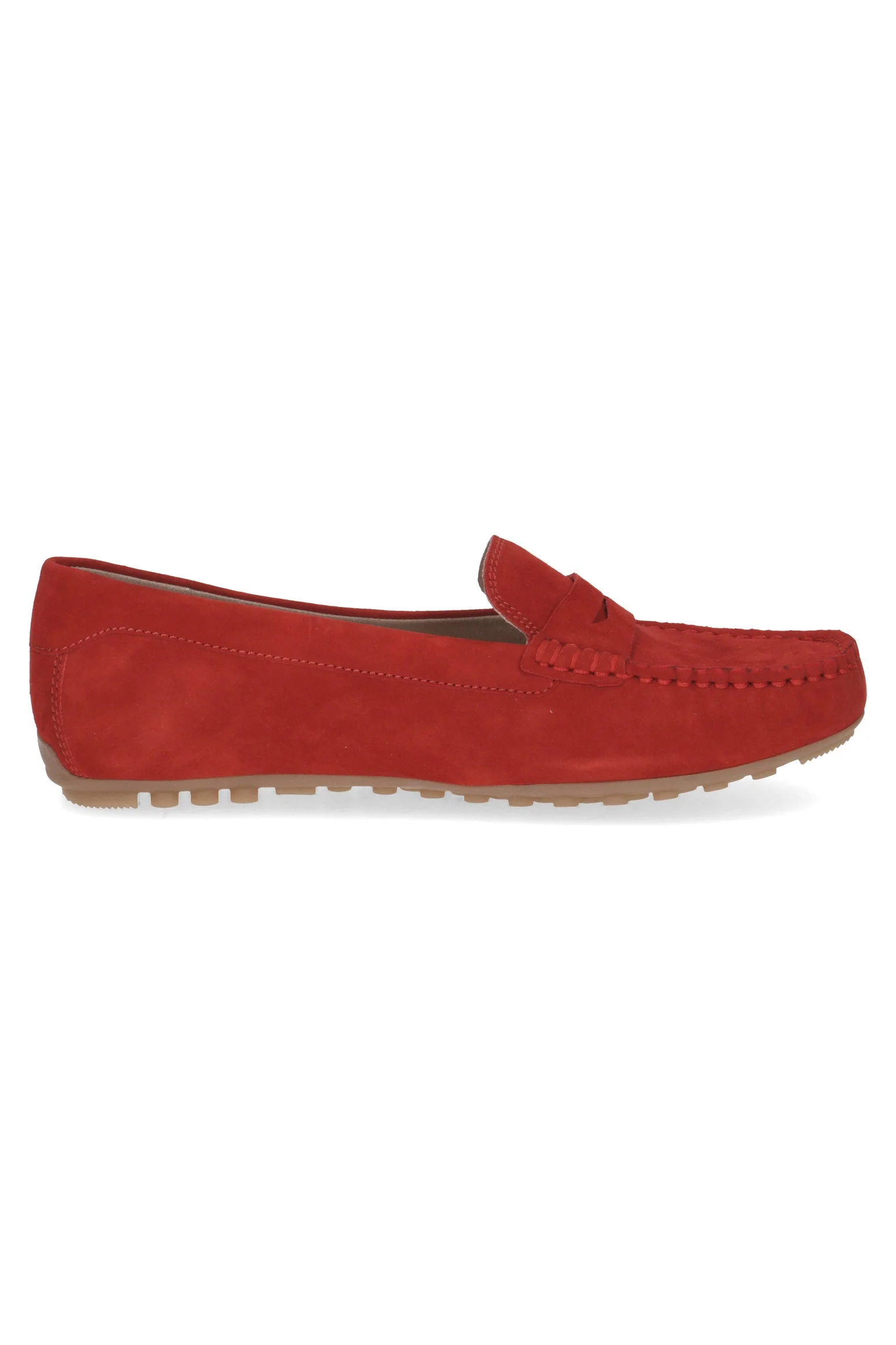 Leather Suede Moccasin Shoes - Red Suede - Image 2