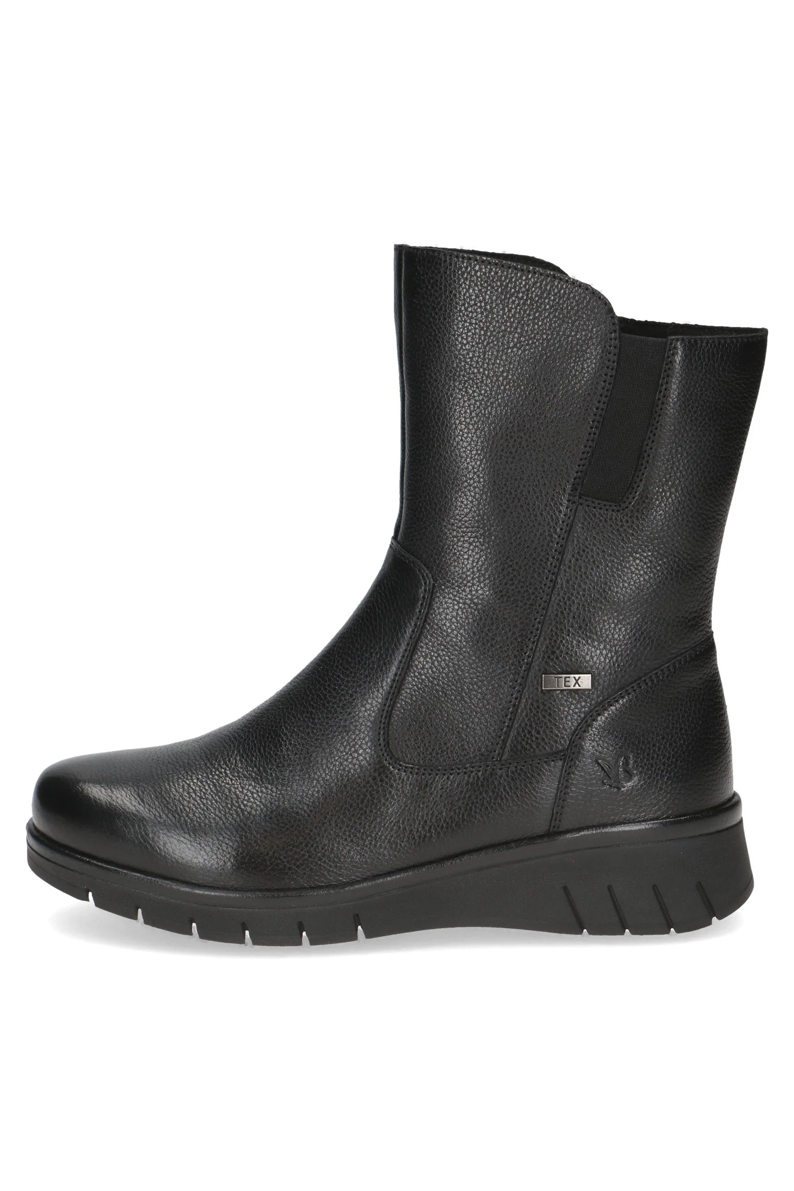 Leather TEX & BLUE GRIP Wide Fit Boots - Black Nappa