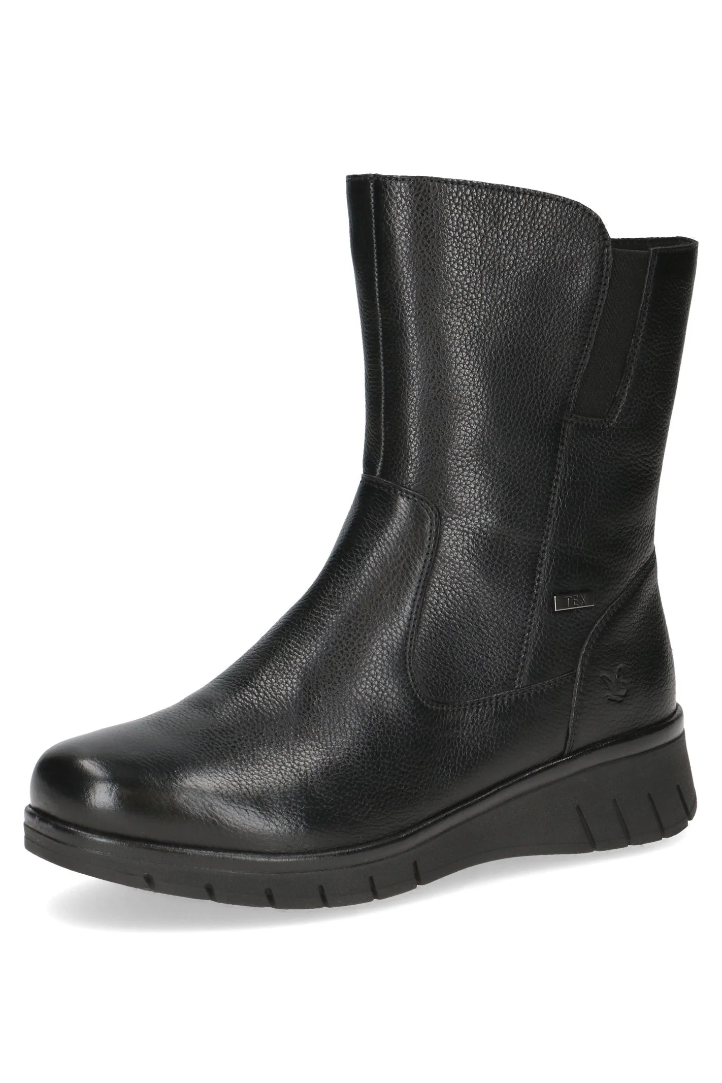 Leather TEX & BLUE GRIP Wide Fit Boots - Black Nappa - Image 3