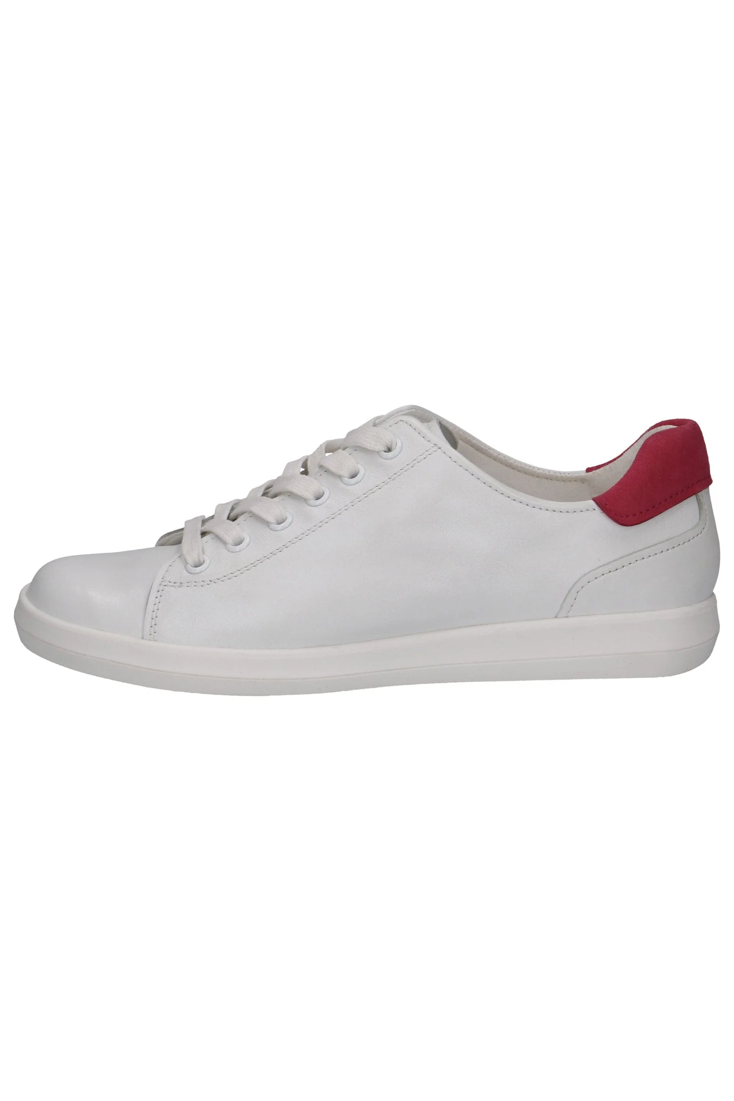 Leather Trainers with Pink Insert - White/Pink