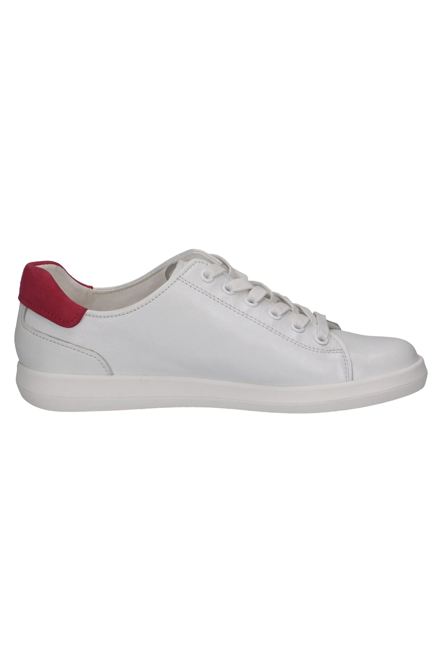 Leather Trainers with Pink Insert - White/Pink - Image 2