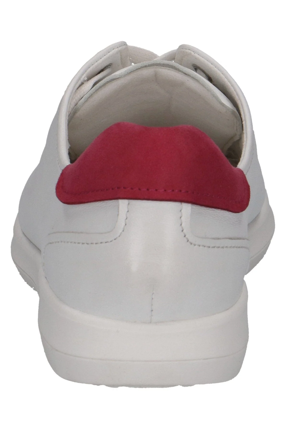 Leather Trainers with Pink Insert - White/Pink - Image 3