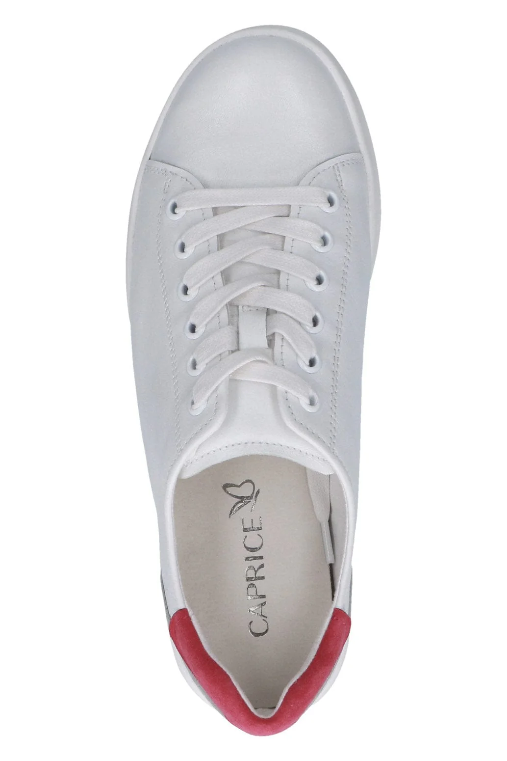 Leather Trainers with Pink Insert - White/Pink - Image 4