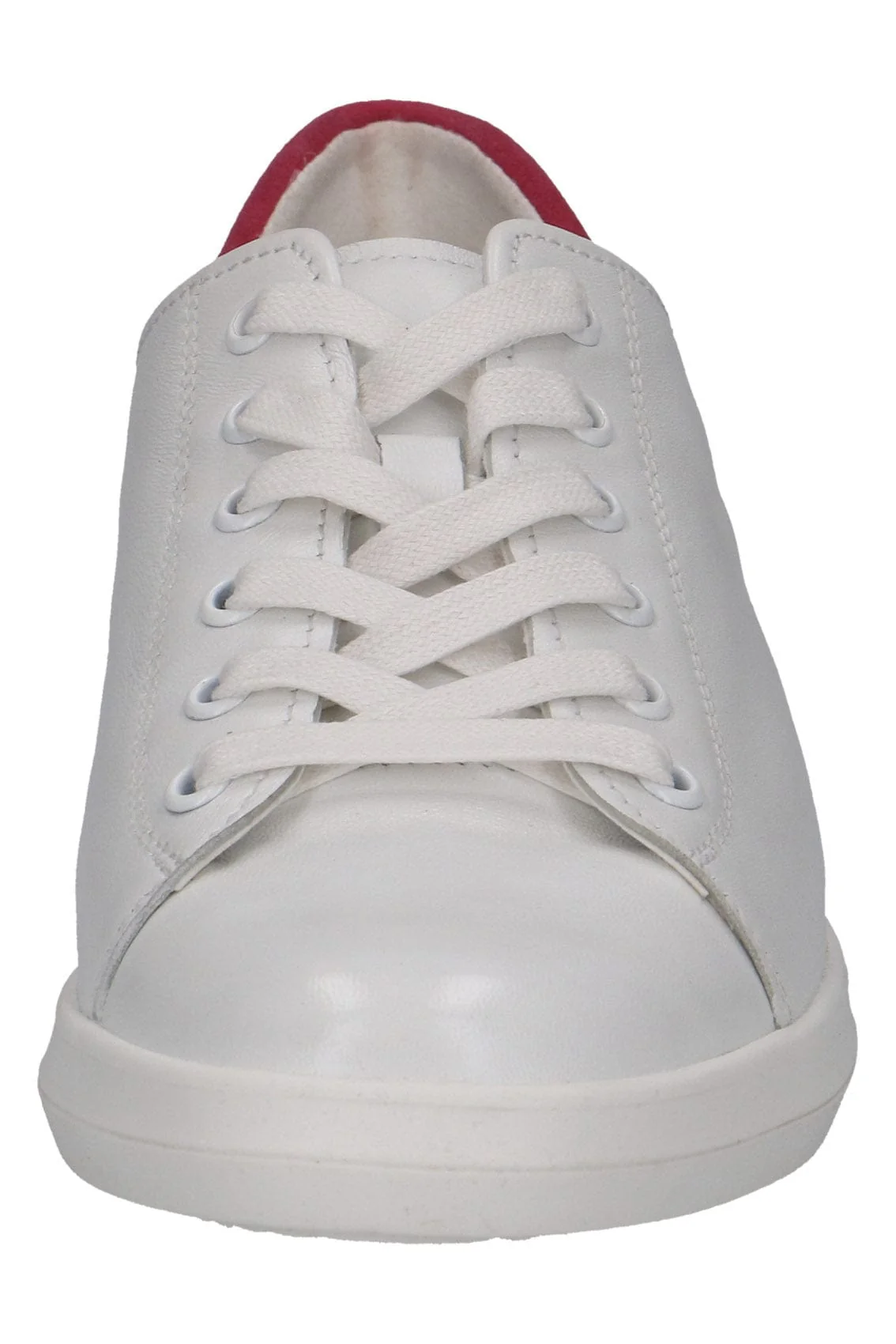 Leather Trainers with Pink Insert - White/Pink - Image 5