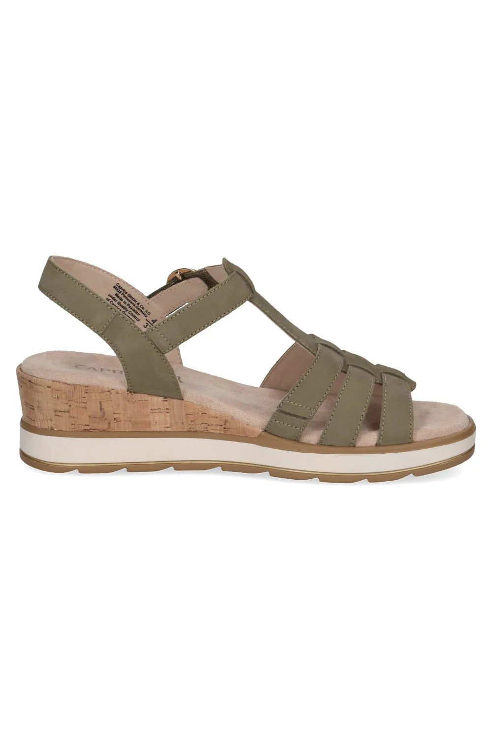Leather Wedge Sandals - Olive Nubuck - Image 2