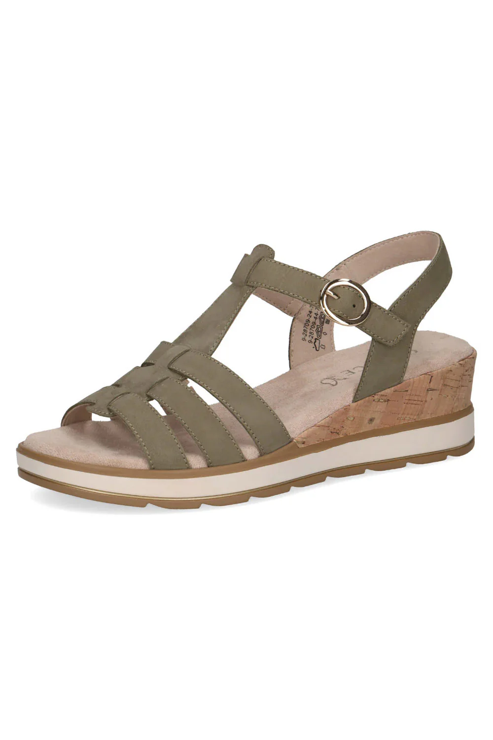 Leather Wedge Sandals - Olive Nubuck - Image 3