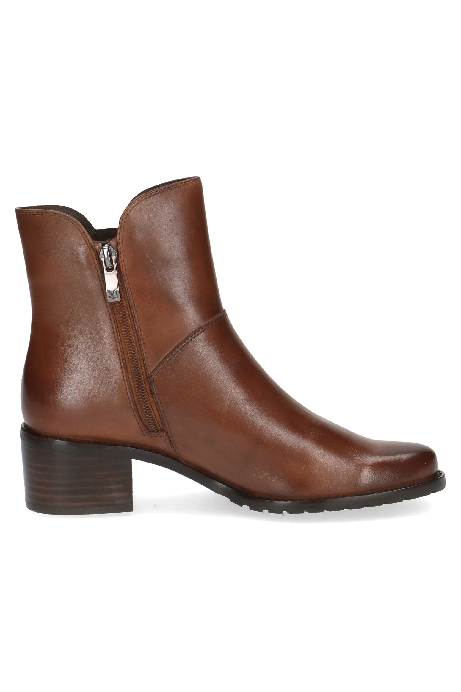 Leather Wide Fit Ankle Boots - Cognac Nappa - Image 2