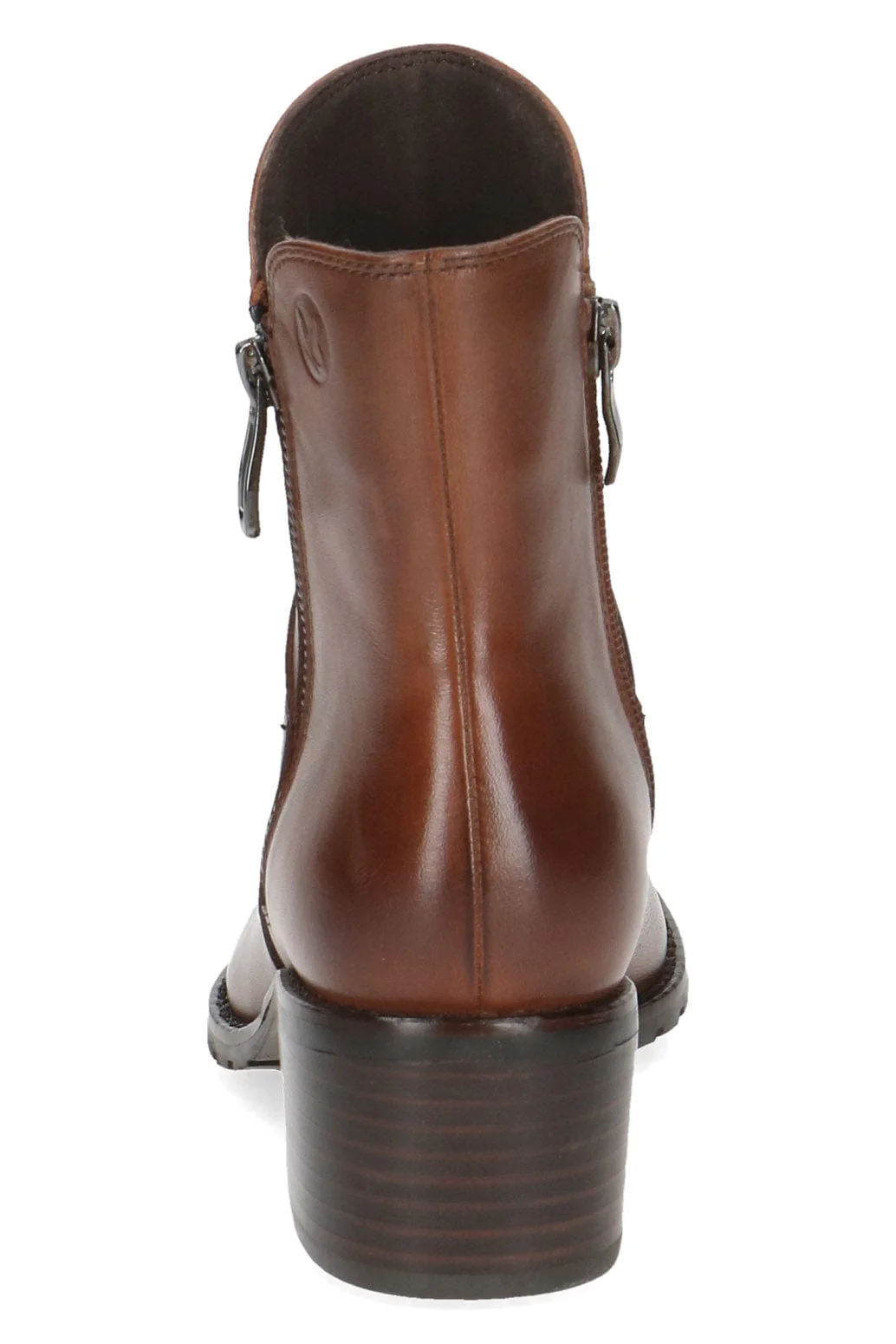 Leather Wide Fit Ankle Boots - Cognac Nappa - Image 4