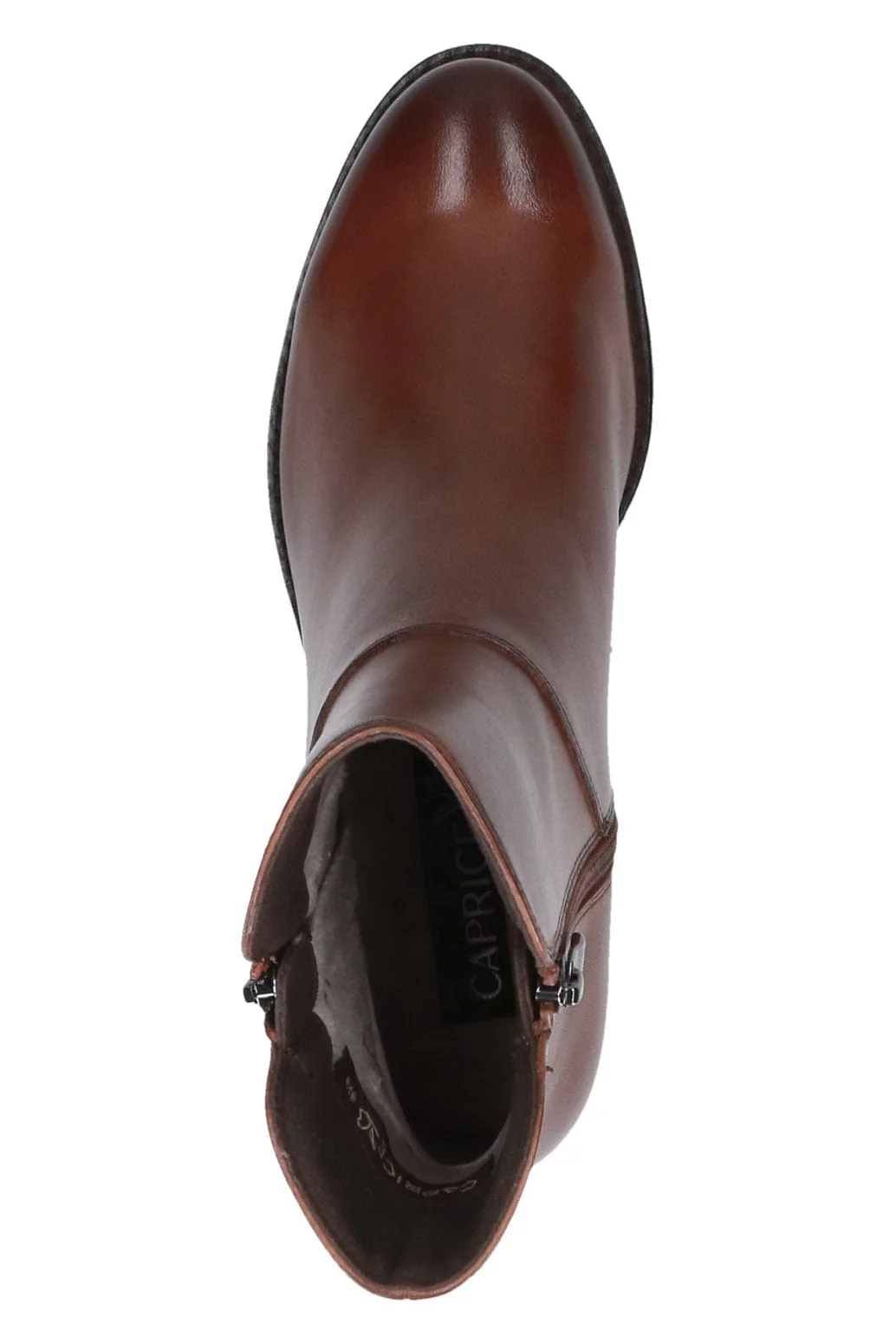 Leather Wide Fit Ankle Boots - Cognac Nappa - Image 6