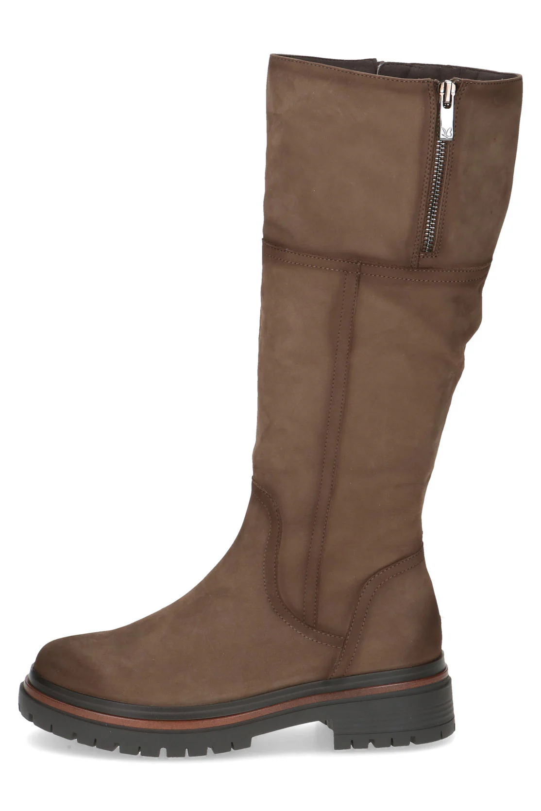 Nubuck Leather BLUE GRIP Knee High Boots - Taupe