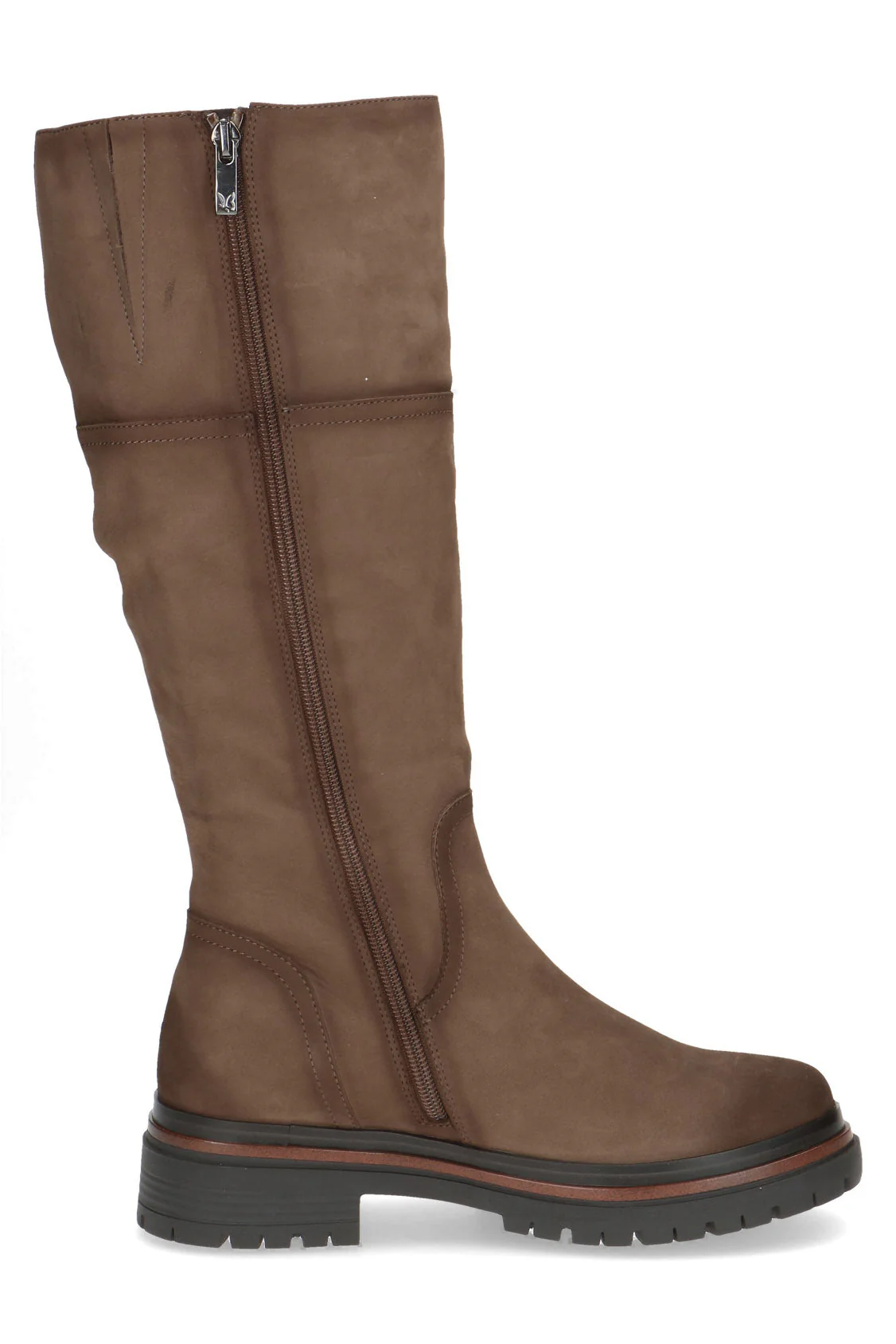 Nubuck Leather BLUE GRIP Knee High Boots - Taupe - Image 2
