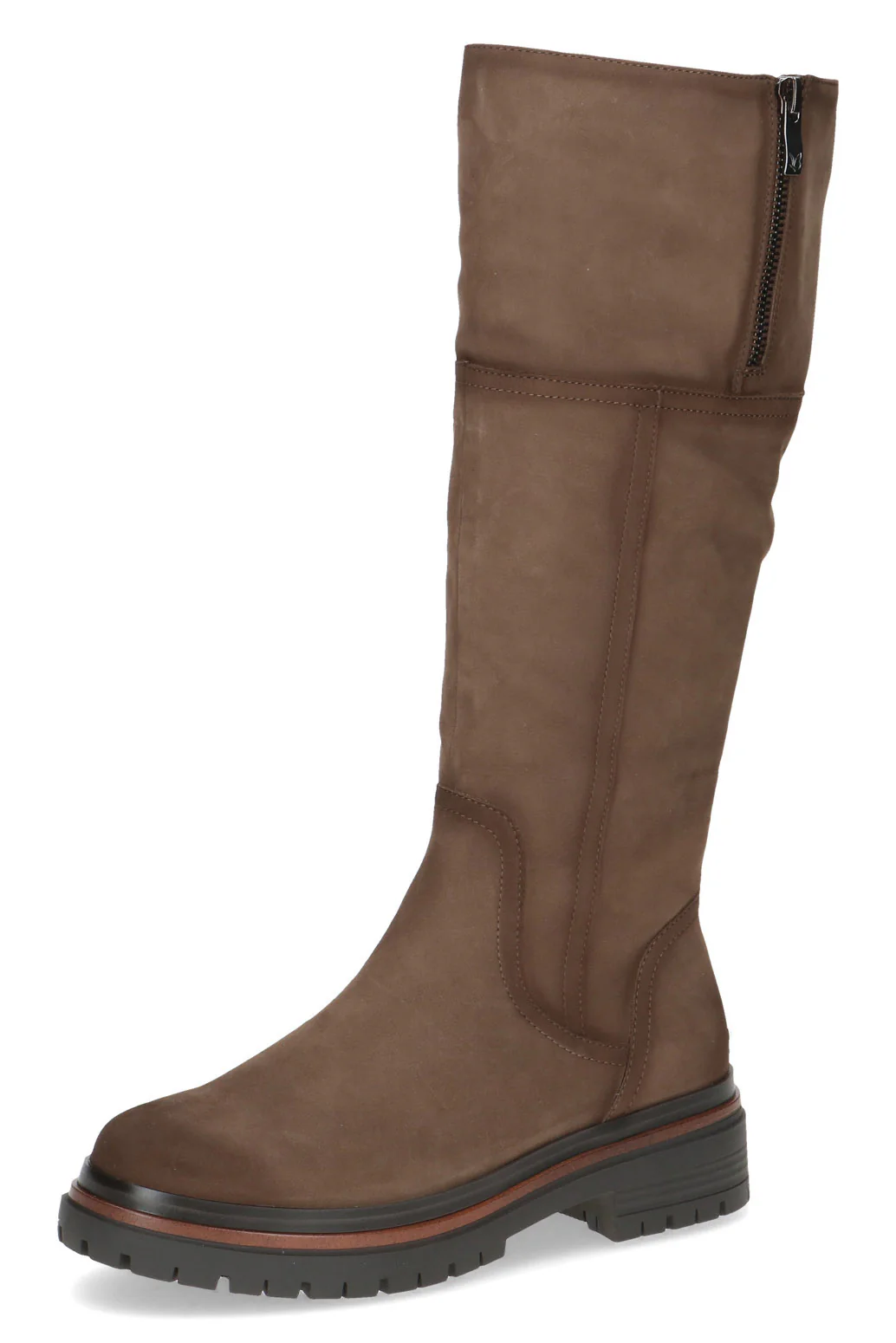 Nubuck Leather BLUE GRIP Knee High Boots - Taupe - Image 3