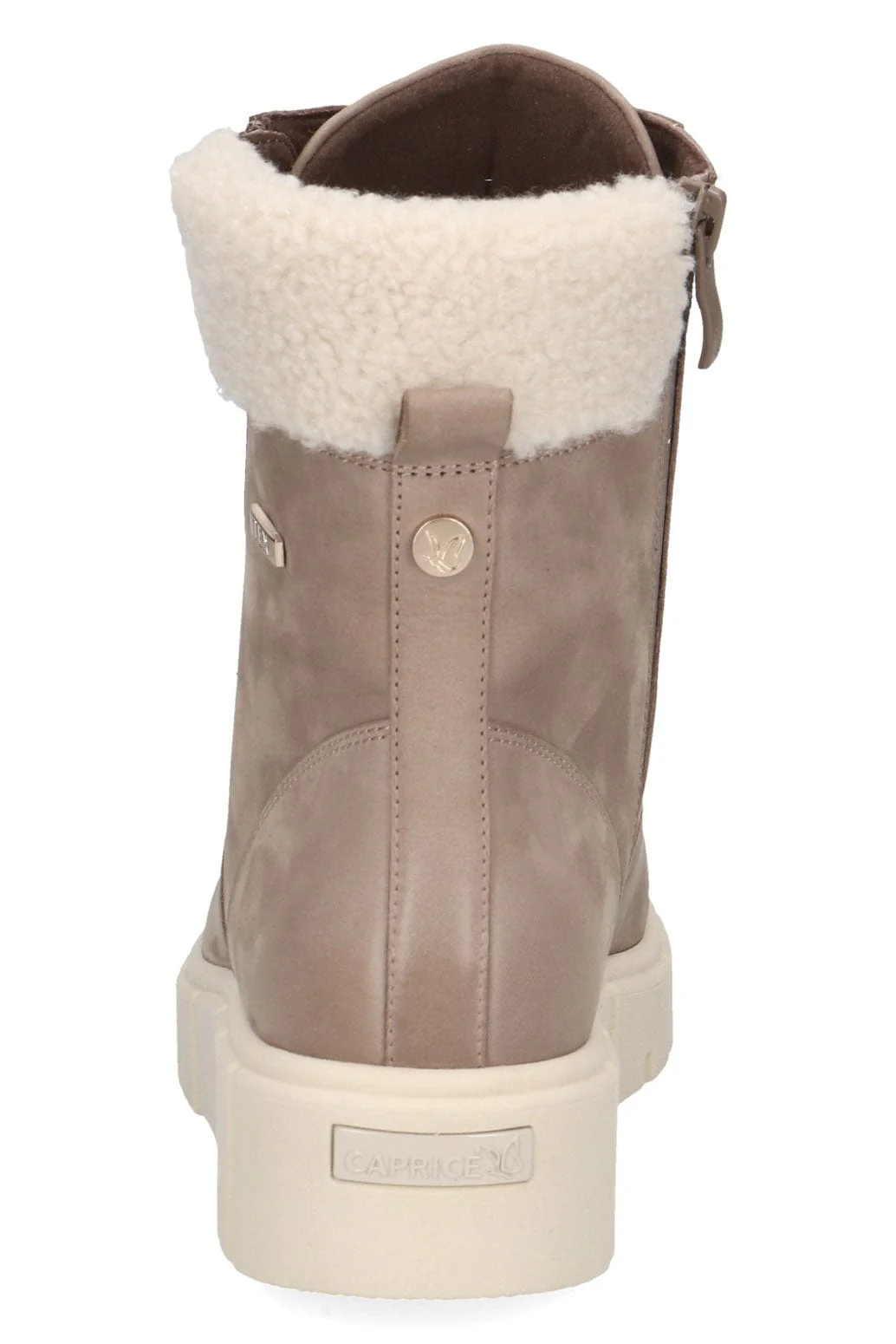 Nubuck Leather Wide Fit Ankle Boots with Fleece Trim - Mud - Image 4