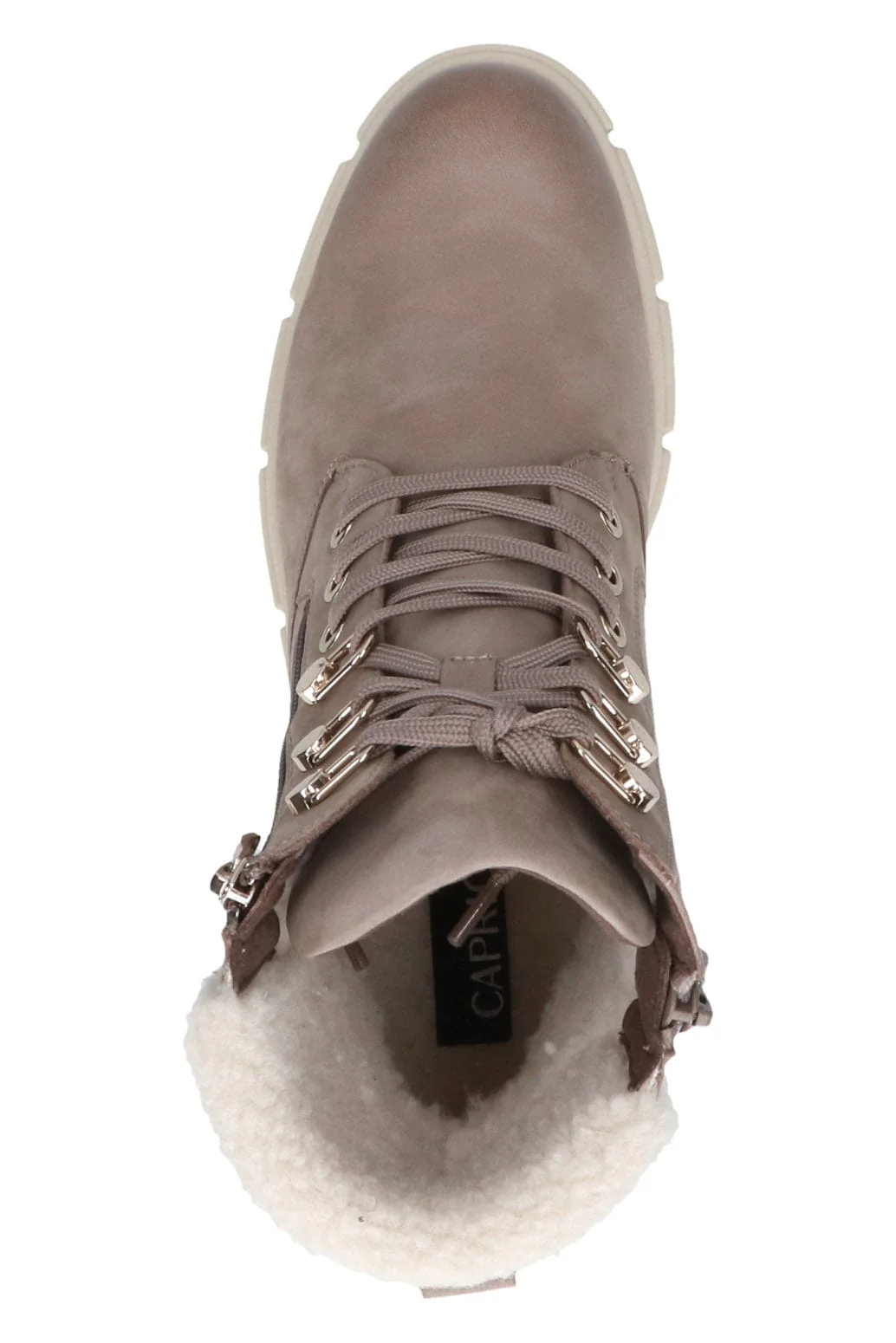 Nubuck Leather Wide Fit Ankle Boots with Fleece Trim - Mud - Image 6
