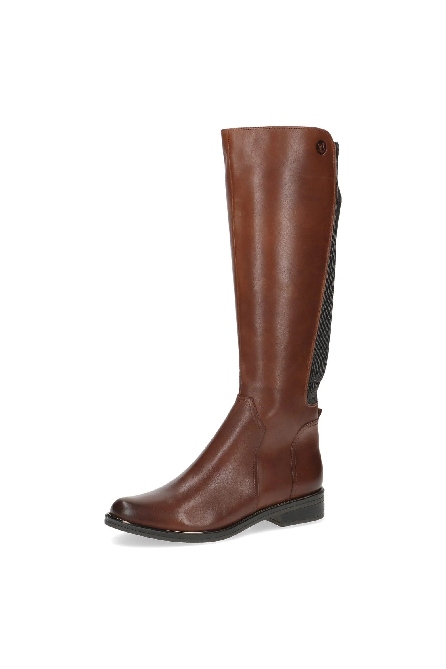 Stretch Back Knee High Boots - Cognac Comb - Image 3