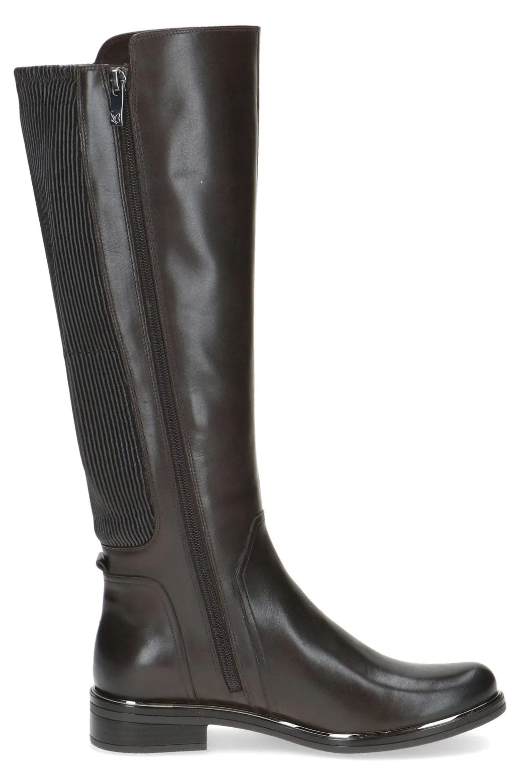 Stretch Back Knee High Boots - Dark Brown Comb - Image 2
